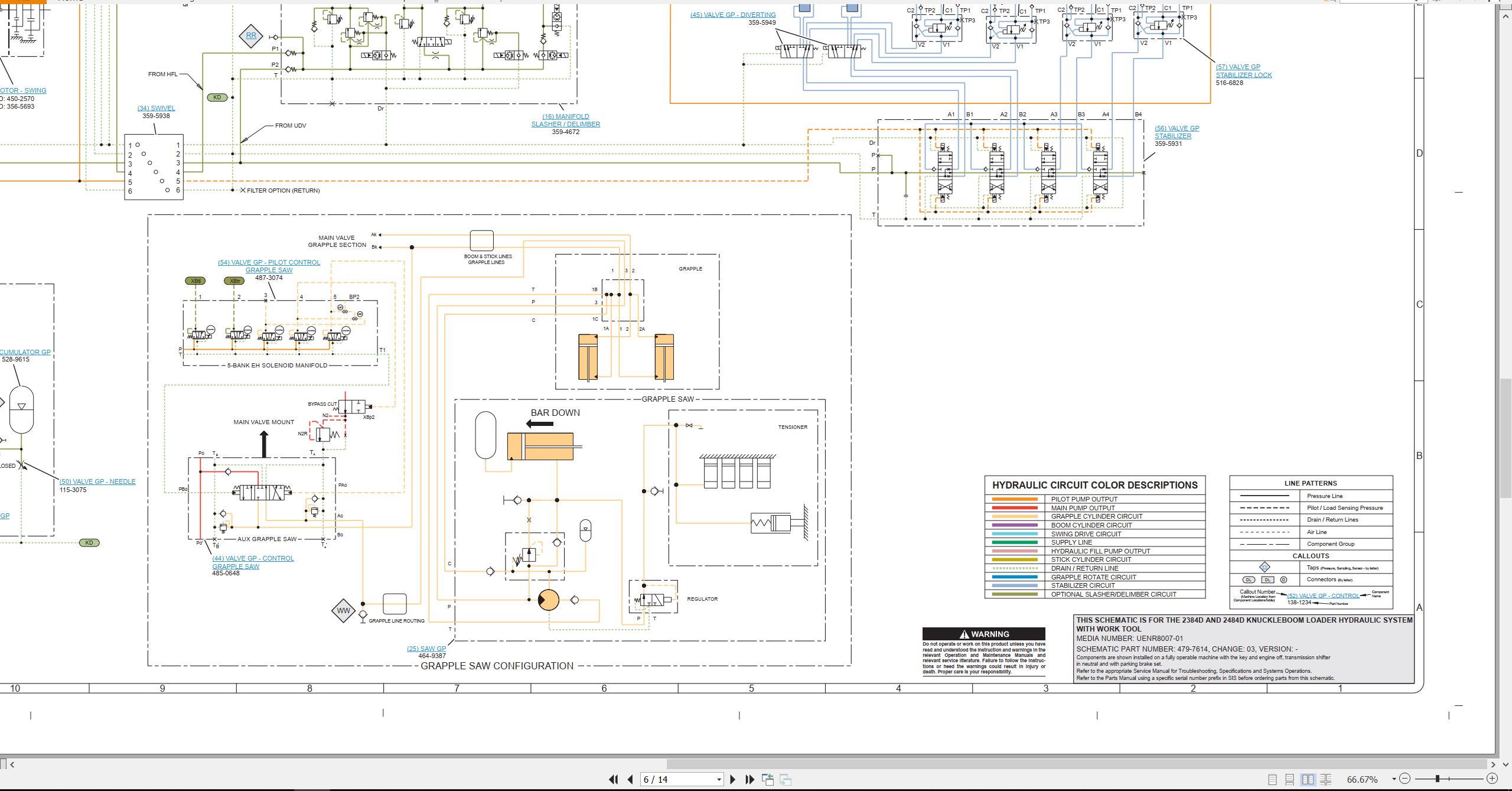 CAT Knuckleboom Loader 2384D Electrical Hydraulic Schematic (3)