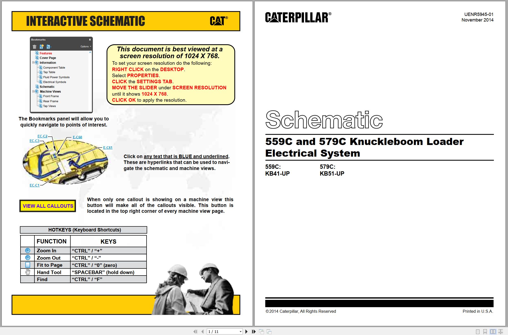 CAT Knuckleboom Loader 559C Electrical Hydraulic Schematic (1)