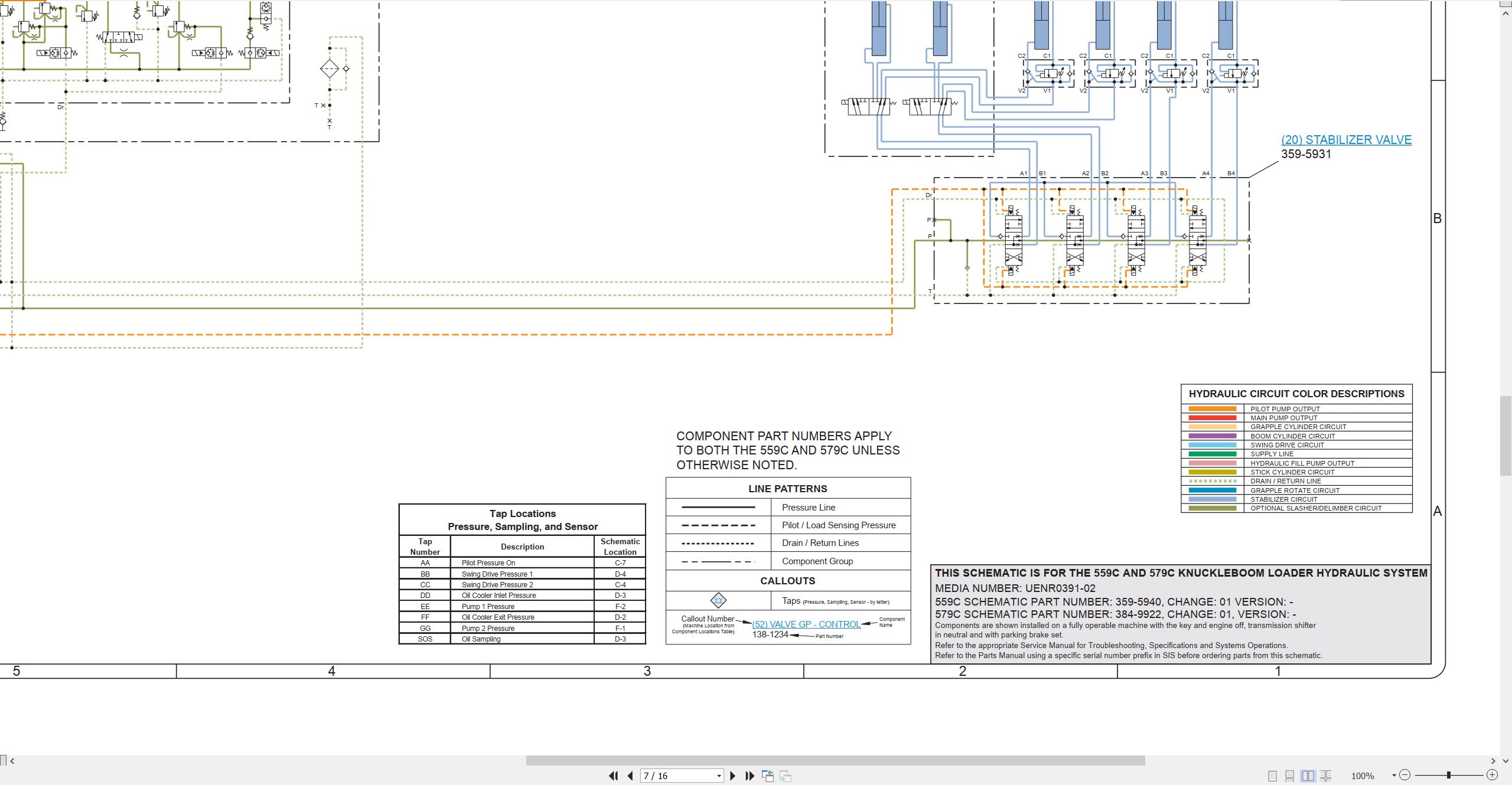 CAT Knuckleboom Loader 559C Electrical Hydraulic Schematic (3)