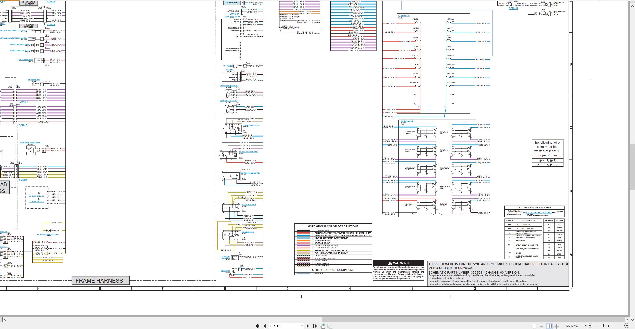 CAT Knuckleboom Loader 579C Electrical Hydraulic Schematic (2)