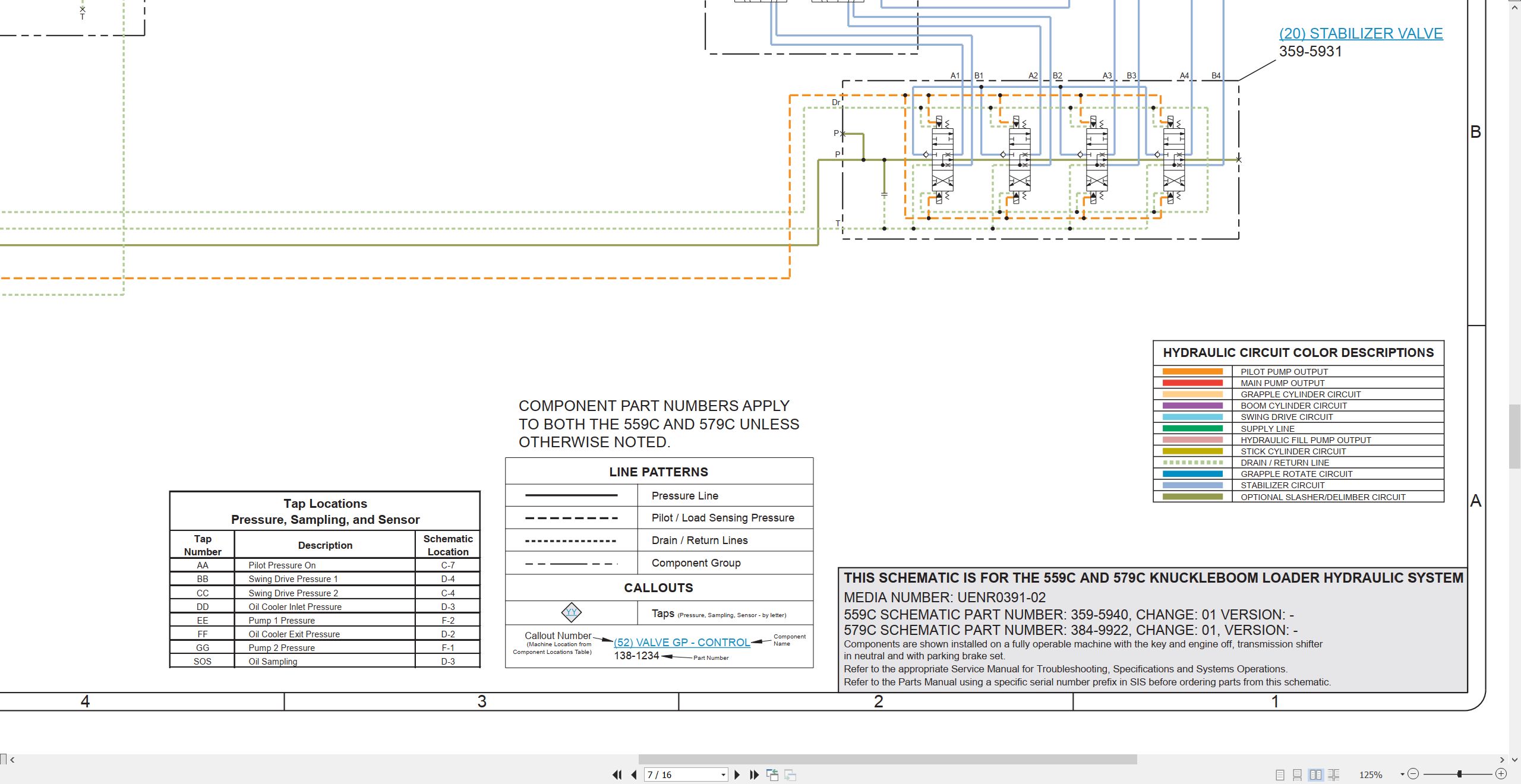 CAT Knuckleboom Loader 579C Electrical Hydraulic Schematic (3)