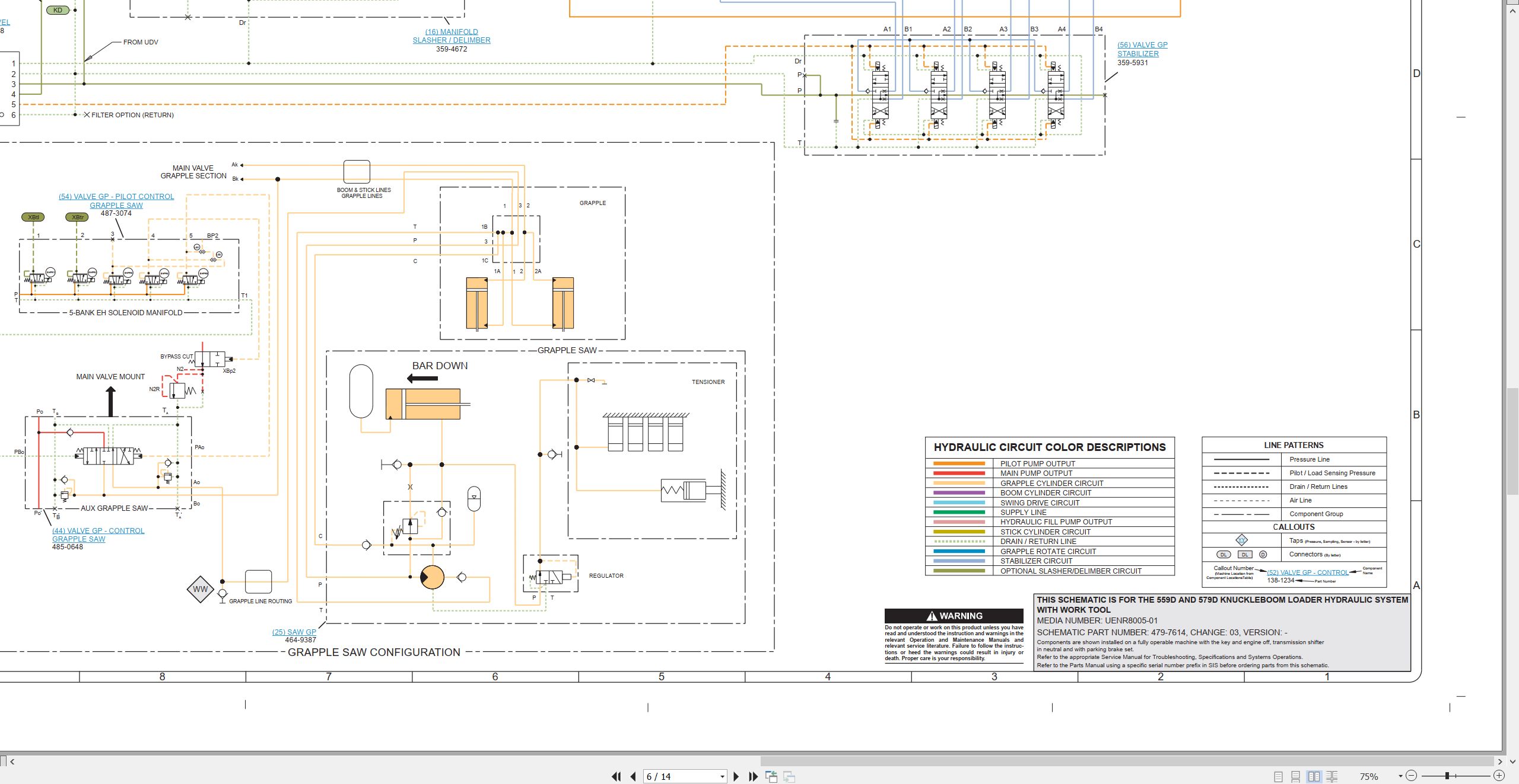 CAT Knuckleboom Loader 579D Electrical Hydraulic Schematic (3)