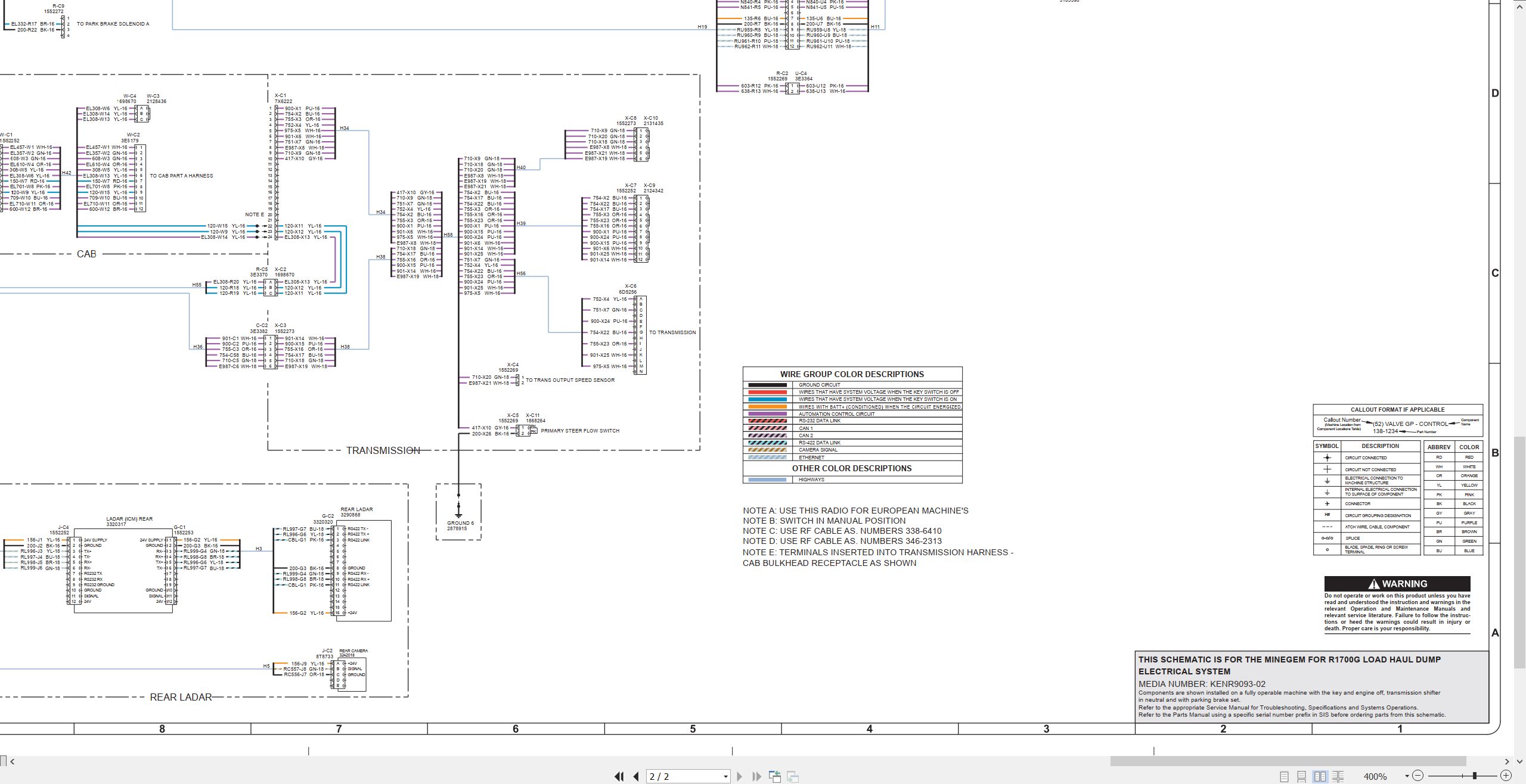 CAT Load Haul Dump MINEGEM Electrical Schematic (2)