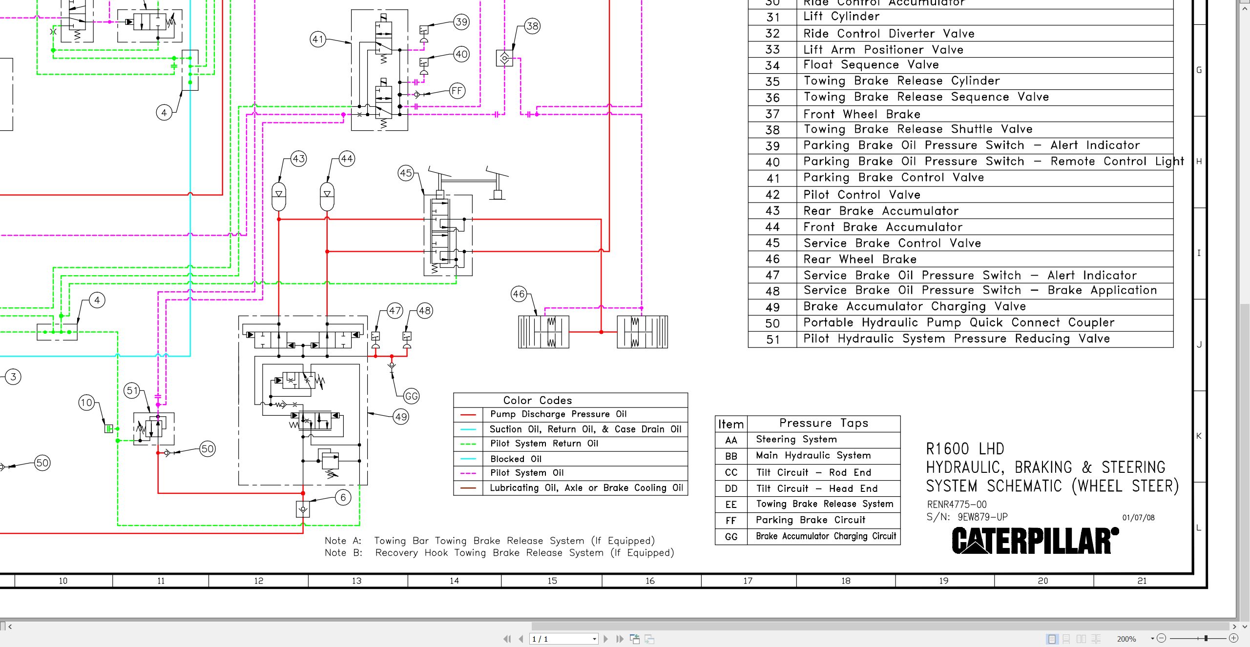 CAT Load Haul Dump R1600 Electrical Hydraulic Schematic (2)