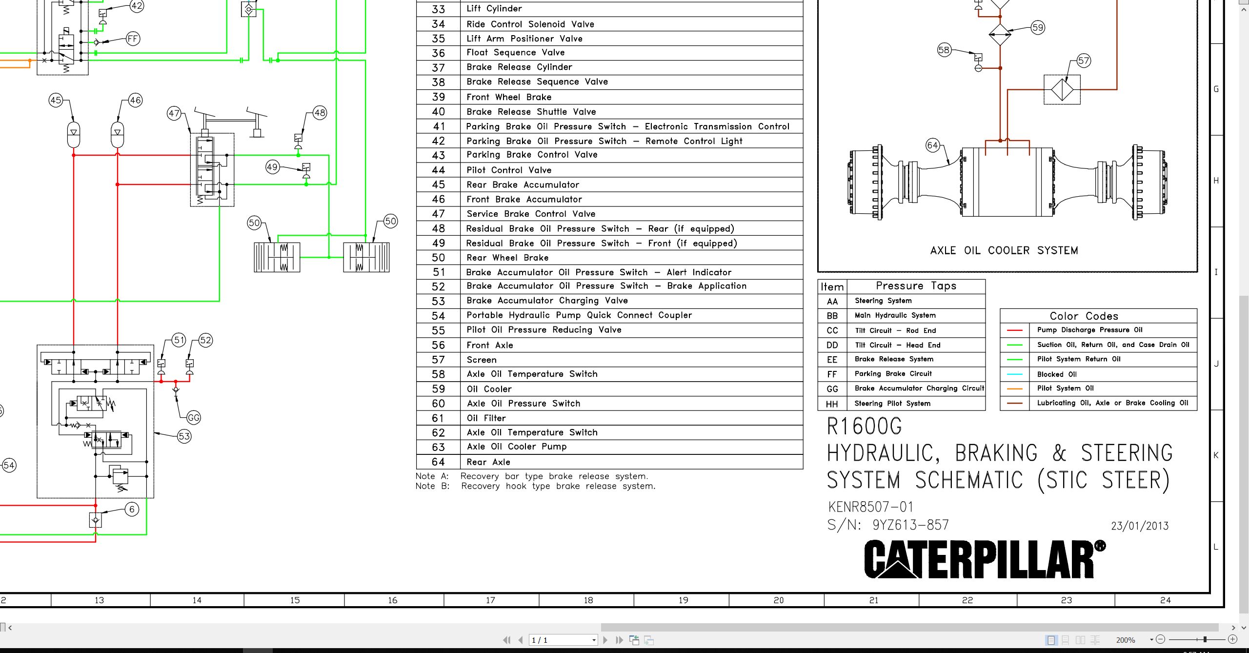 CAT Load Haul Dump R1600G Electrical Hydraulic Schematic (2)