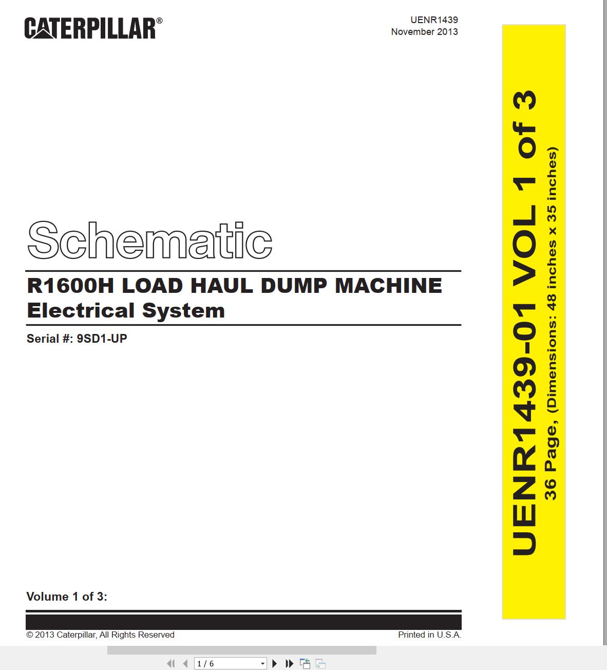 CAT Load Haul Dump R1600H Electrical Hydraulic Schematic (1)