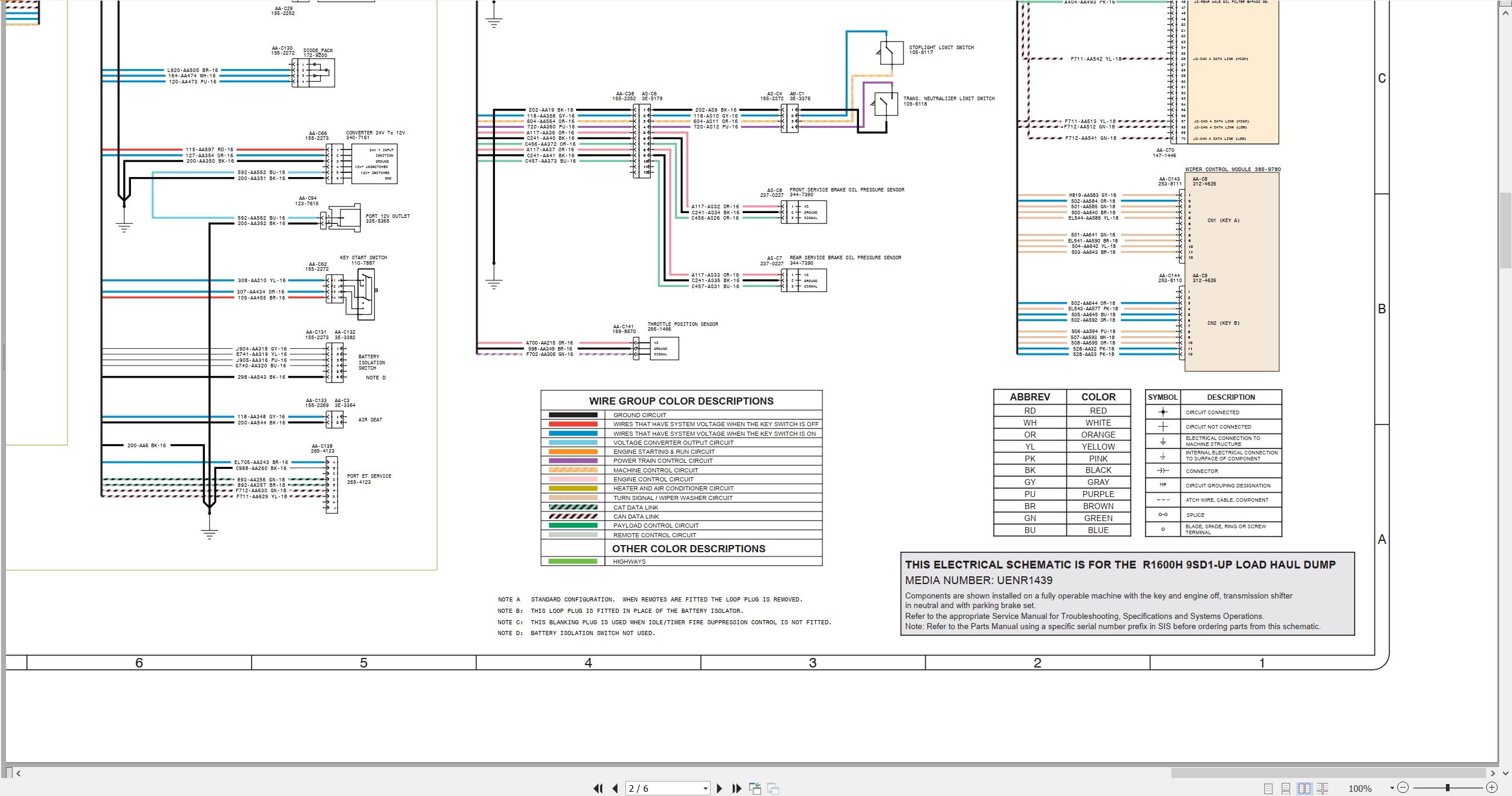 CAT Load Haul Dump R1600H Electrical Hydraulic Schematic (2)