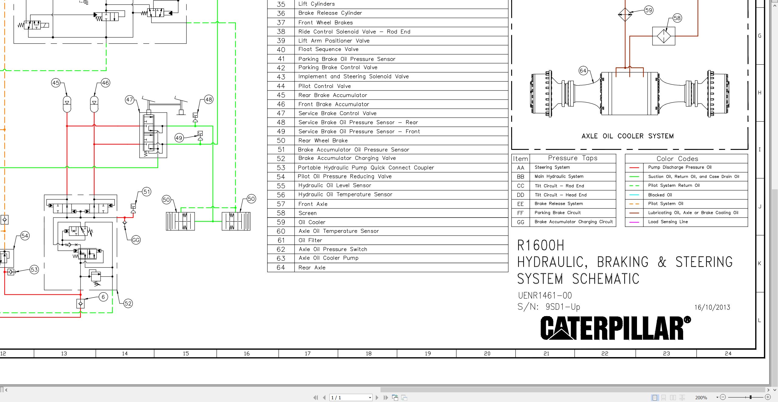 CAT Load Haul Dump R1600H Electrical Hydraulic Schematic (3)