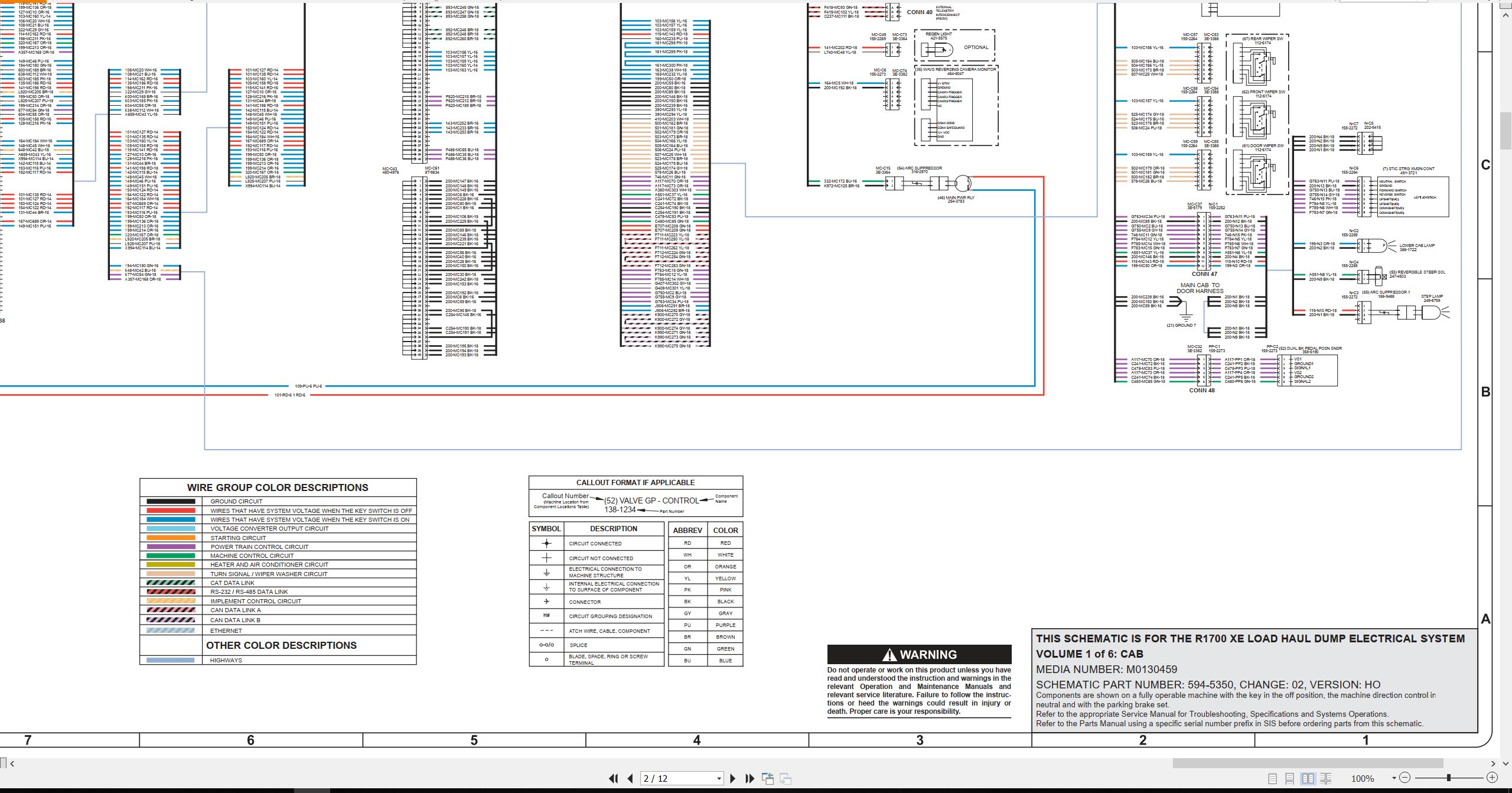 CAT Load Haul Dump R1700 Electrical Hydraulic Schematic (2)