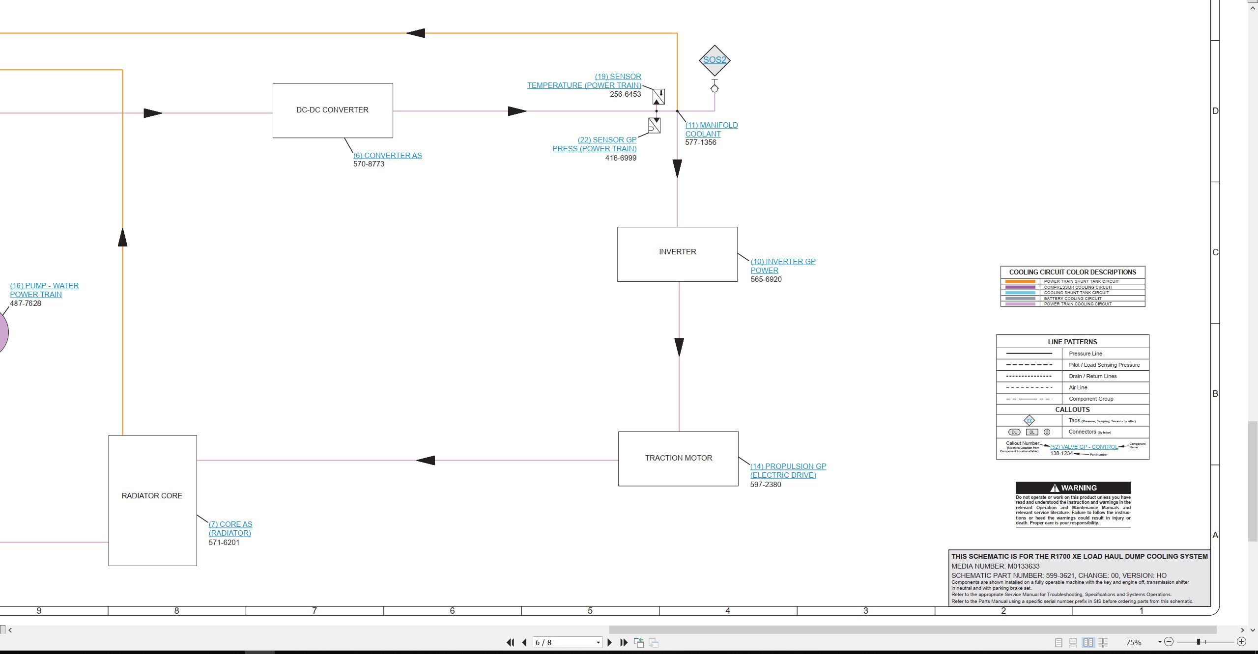 CAT Load Haul Dump R1700 XE Cooling Power Train Schematic (2)