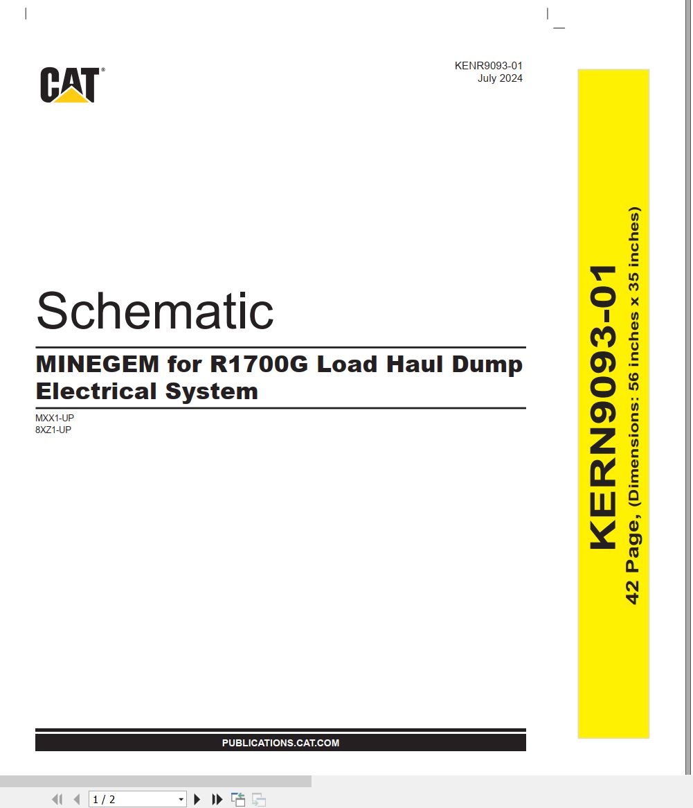 CAT Load Haul Dump R1700G Electrical Hydraulic Schematic (1)
