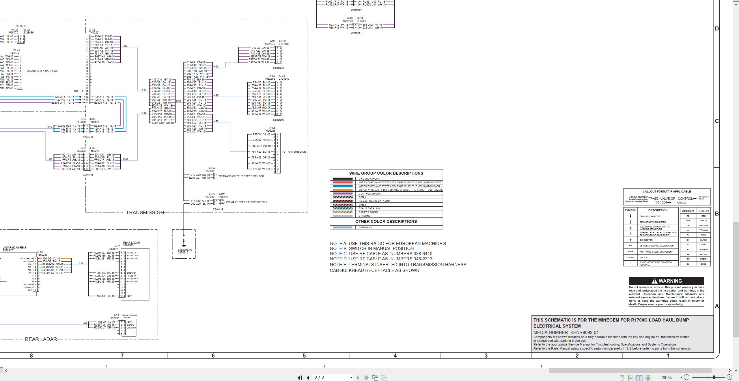 CAT Load Haul Dump R1700G Electrical Hydraulic Schematic (2)