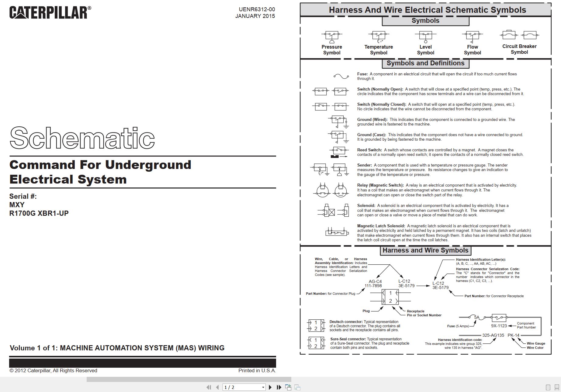 CAT Load Haul Dump R1700G LHD Electrical Schematic UENR6312 00 2015 (1)