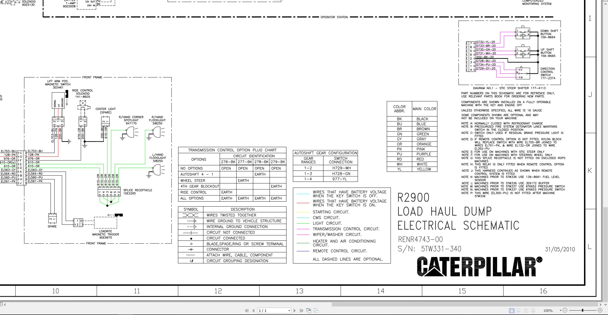 CAT Load Haul Dump R2900 Electrical Hydraulic Schematic (1)