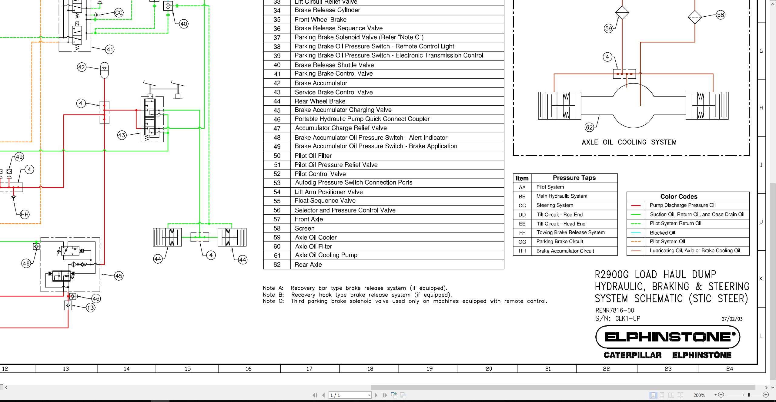 CAT Load Haul Dump R2900G Electrical Hydraulic Schematic (2)