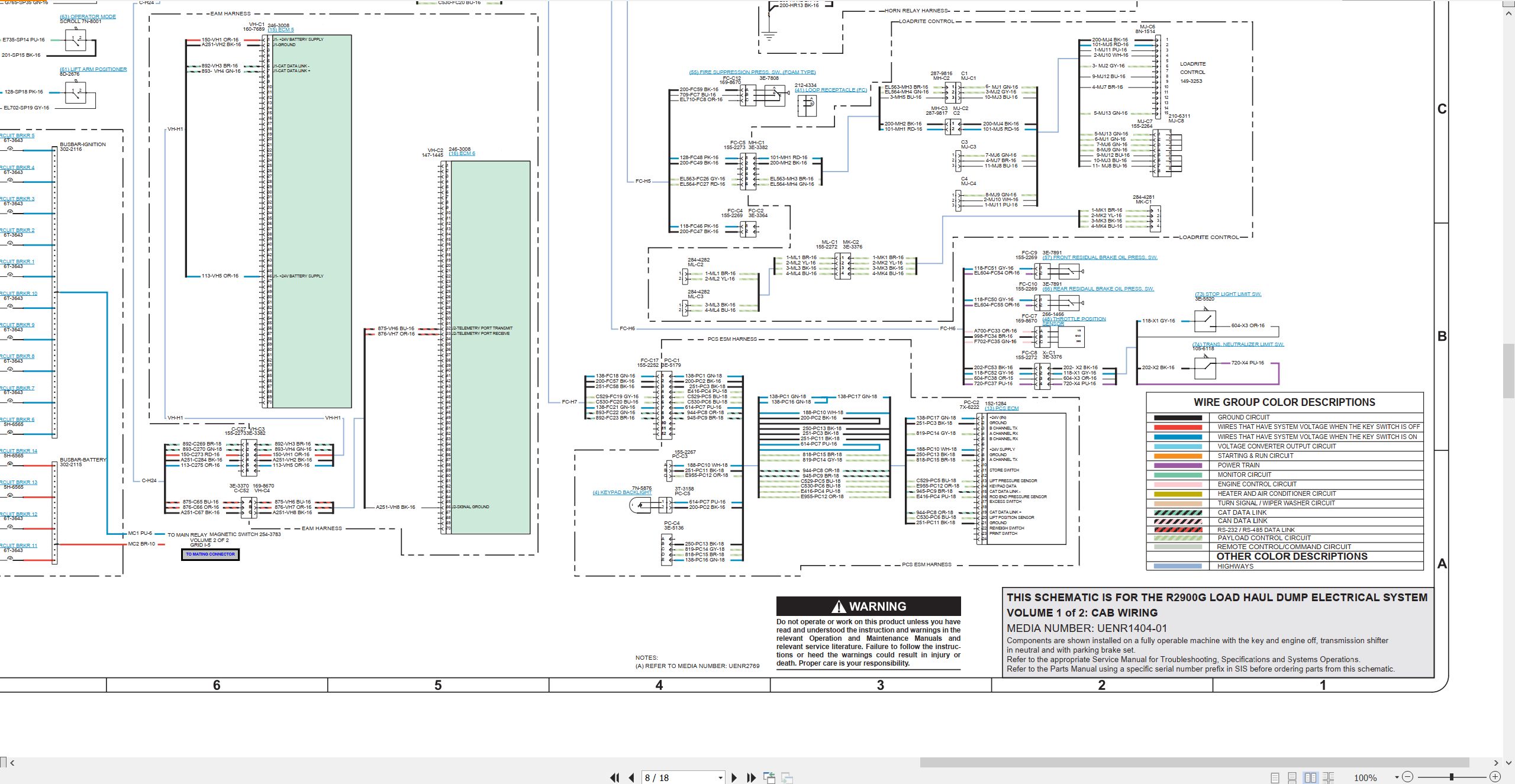 CAT Load Haul Dump R2900H Electrical Schematic UENR1404 01 2020 (2)