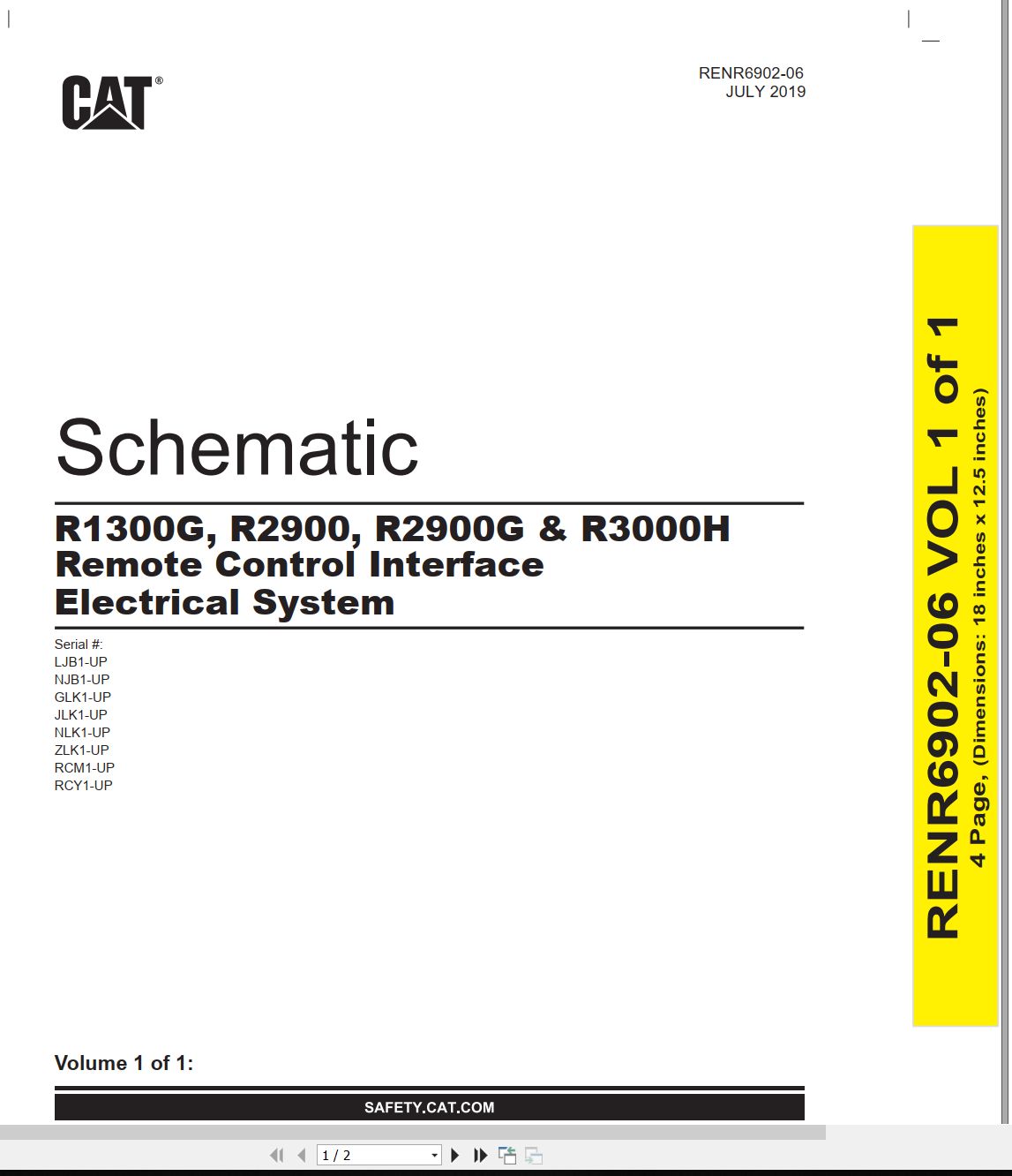 CAT Load Haul Dump R3000H Electrical Hydraulic Schematic (1)