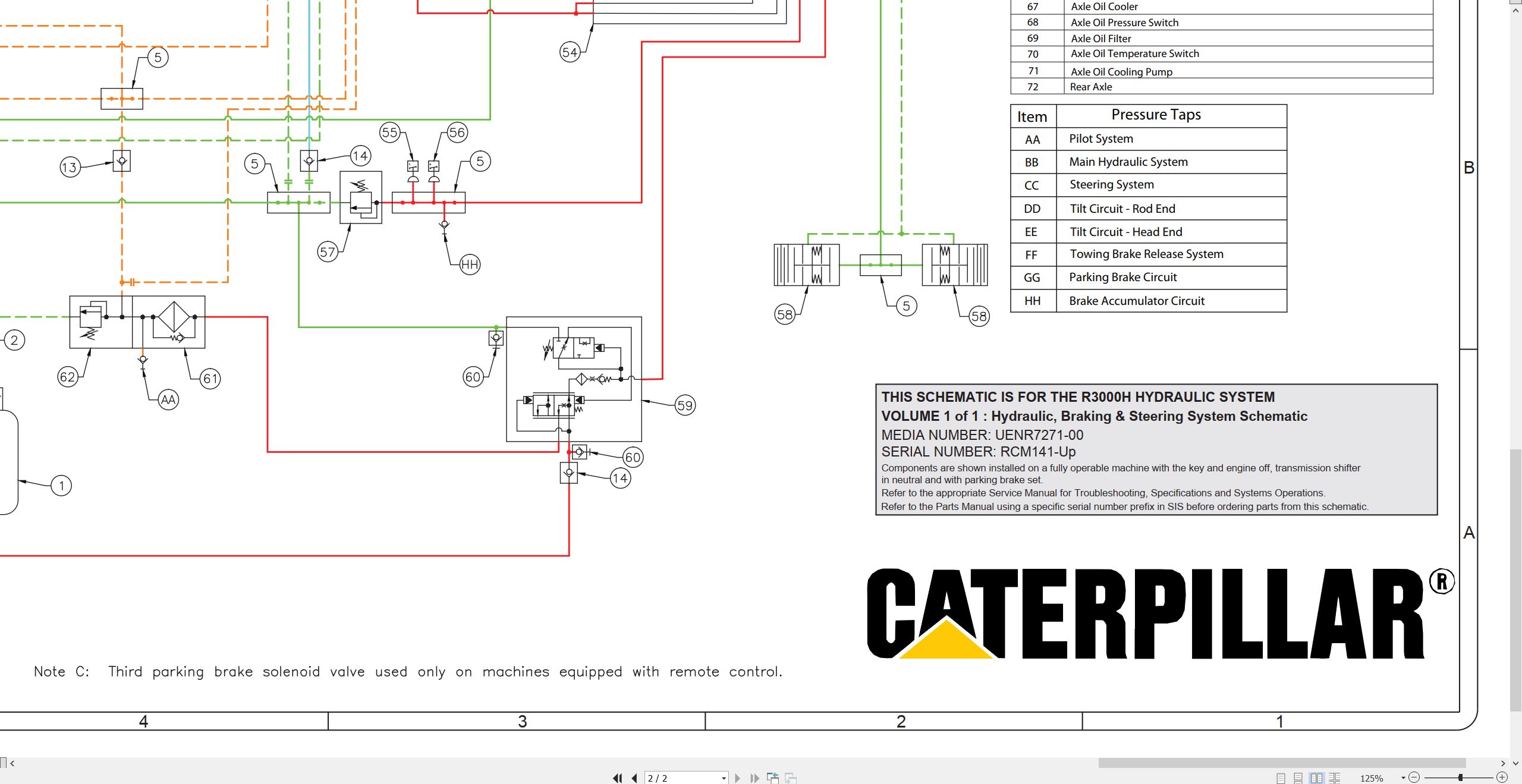 CAT Load Haul Dump R3000H Electrical Hydraulic Schematic (3)