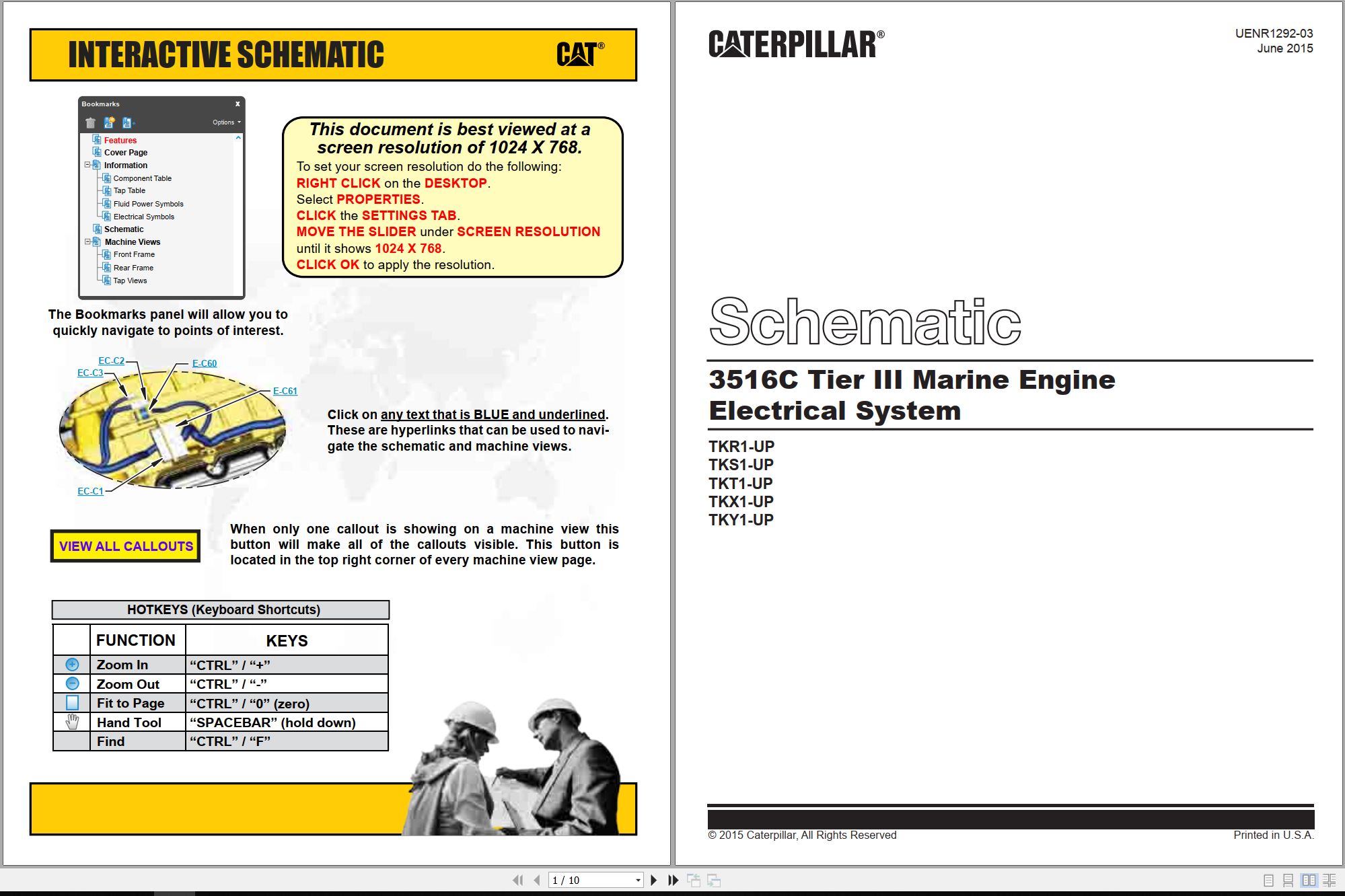 CAT Marine Engine 3516C Tier III Electrical Schematic UENR1292 03 2015 (1)