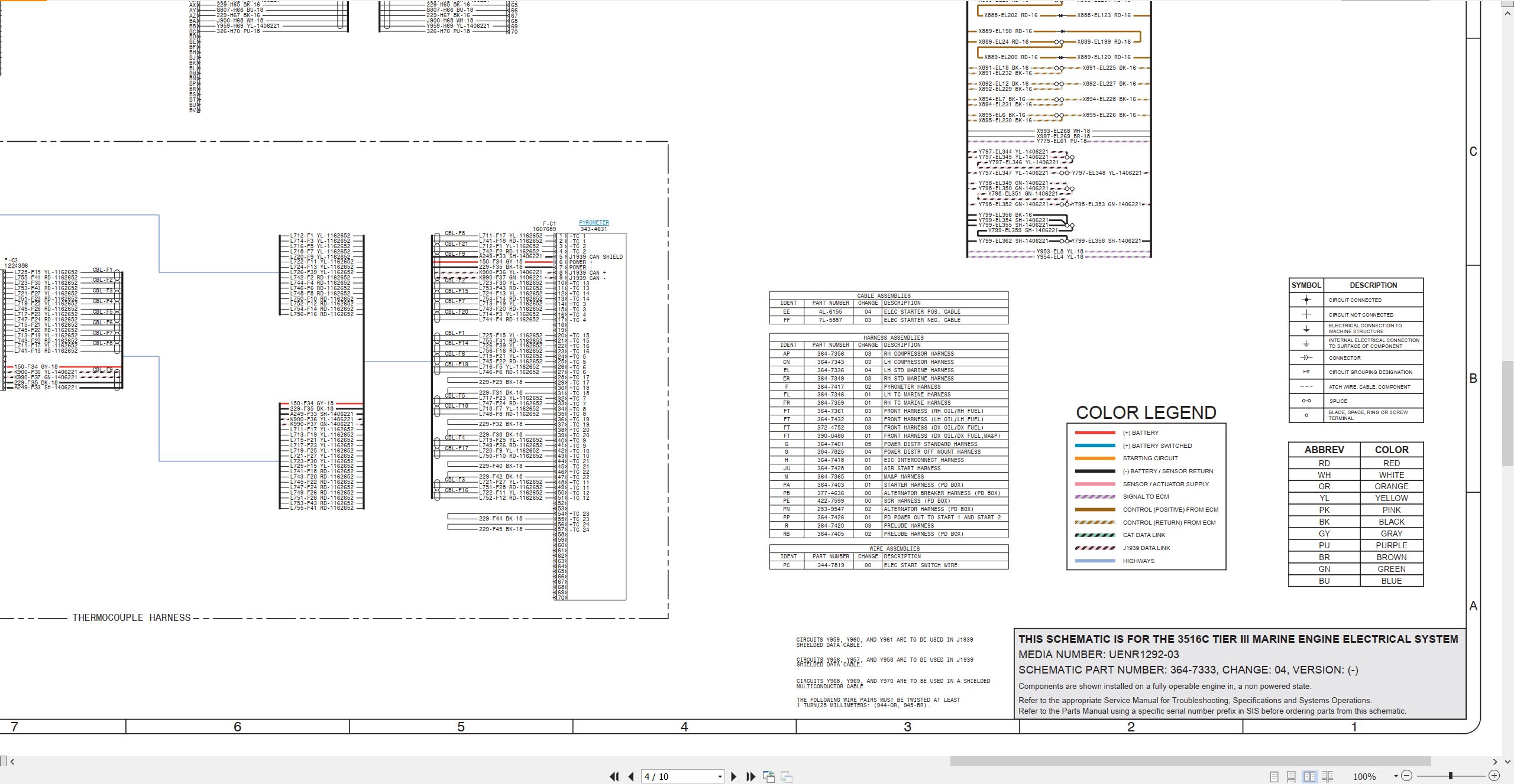 CAT Marine Engine 3516C Tier III Electrical Schematic UENR1292 03 2015 (2)
