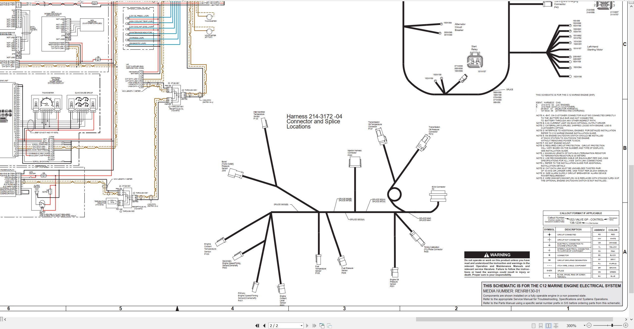 CAT Marine Engine C12 Electrical Schematic (2)