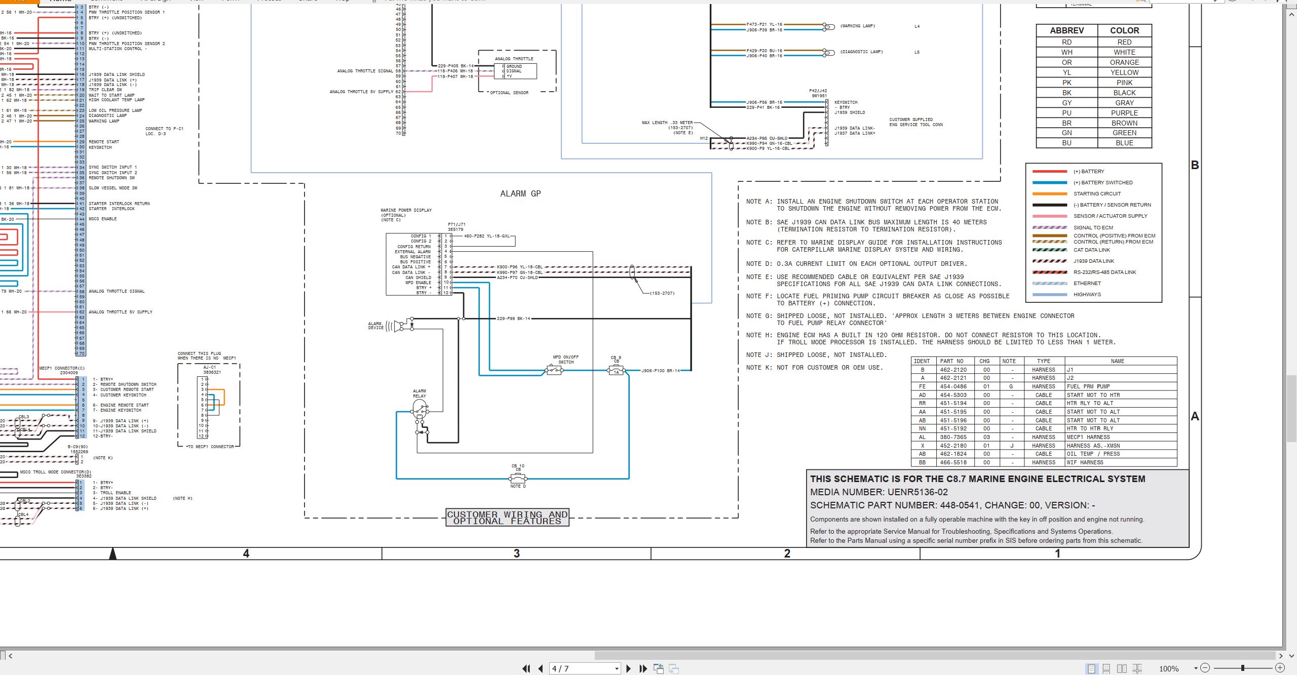 CAT Marine Engine C8.7 Electrical Schematic (2)