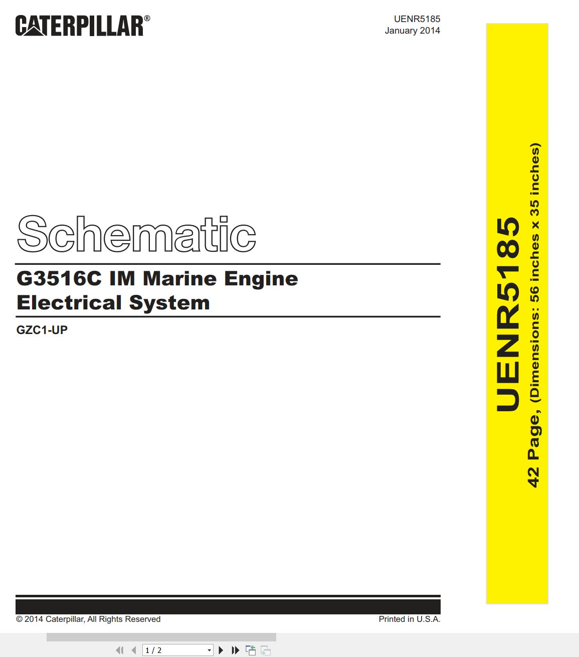 CAT Marine Engine G3516C IM Electrical Schematic UENR5185 00 2014 (1)