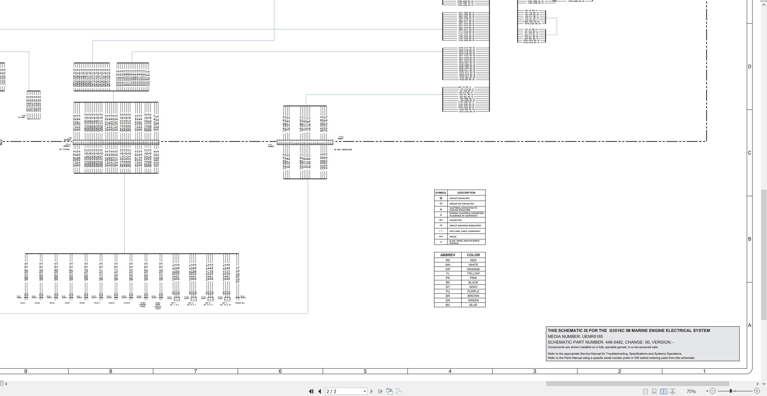 CAT Marine Engine G3516C IM Electrical Schematic UENR5185 00 2014 (2)