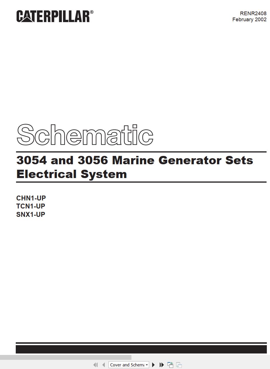 CAT Marine Generators Sets 3054 3056 Electrical Schematic RENR2408 00 2002 (1)