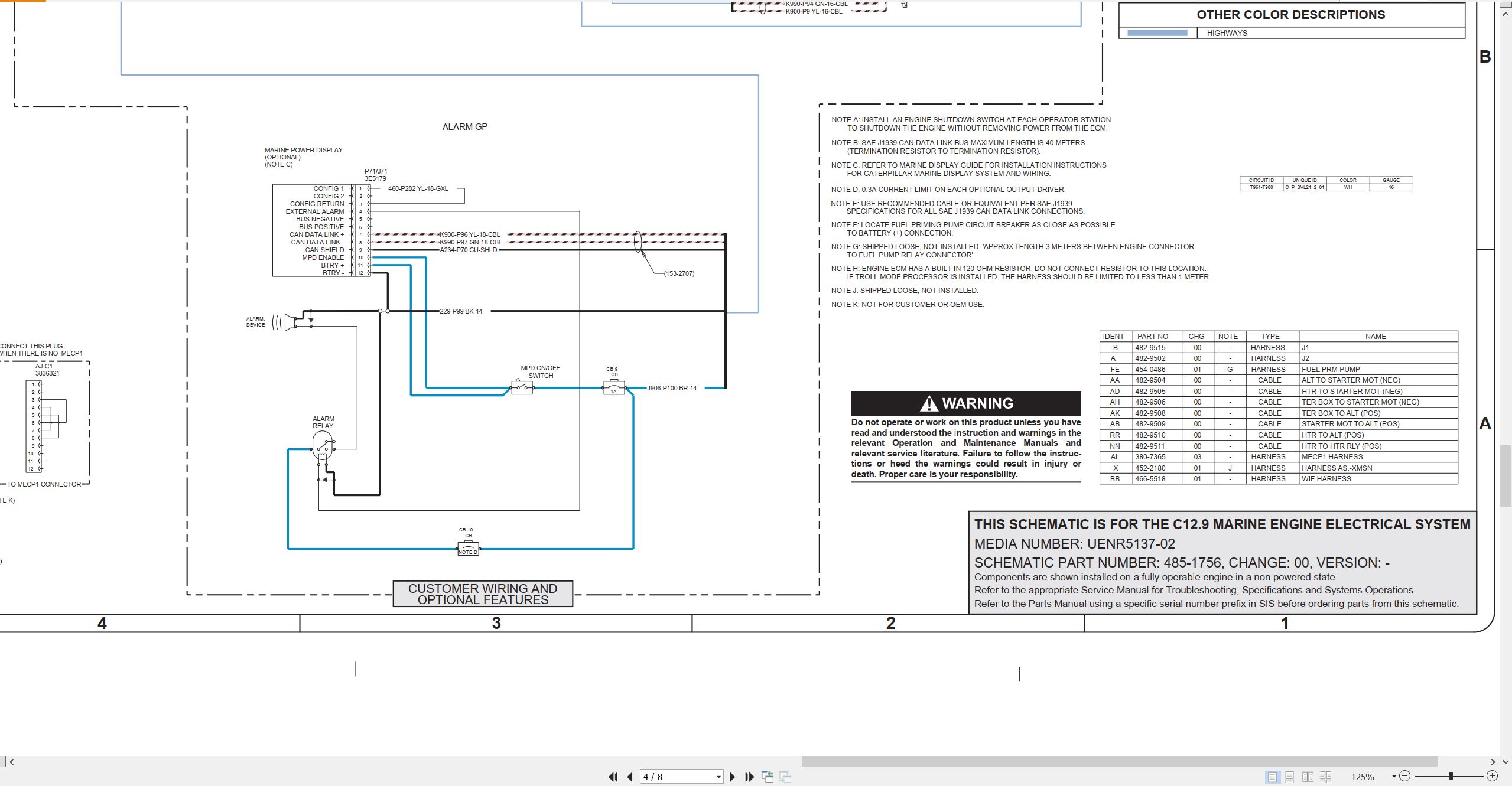CAT Marine Products C12.9 Electrical Schematic (2)