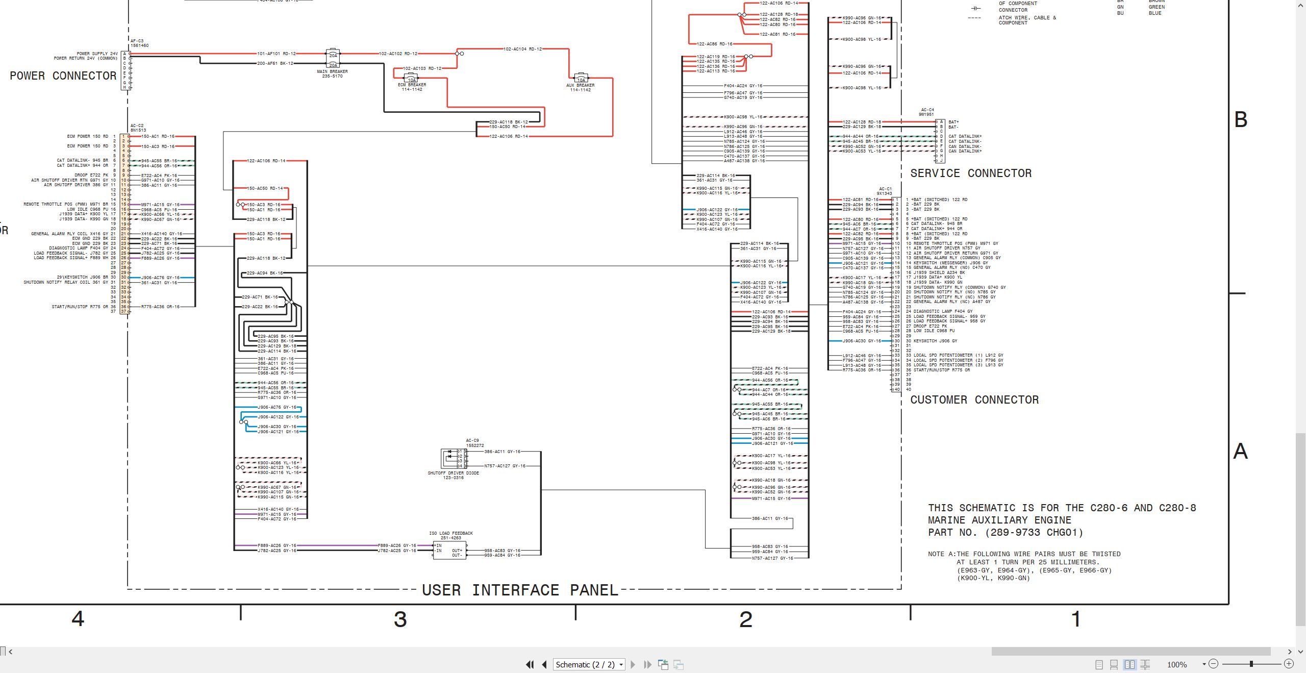 CAT Marine Products C280 6 Electrical Schematic (2)