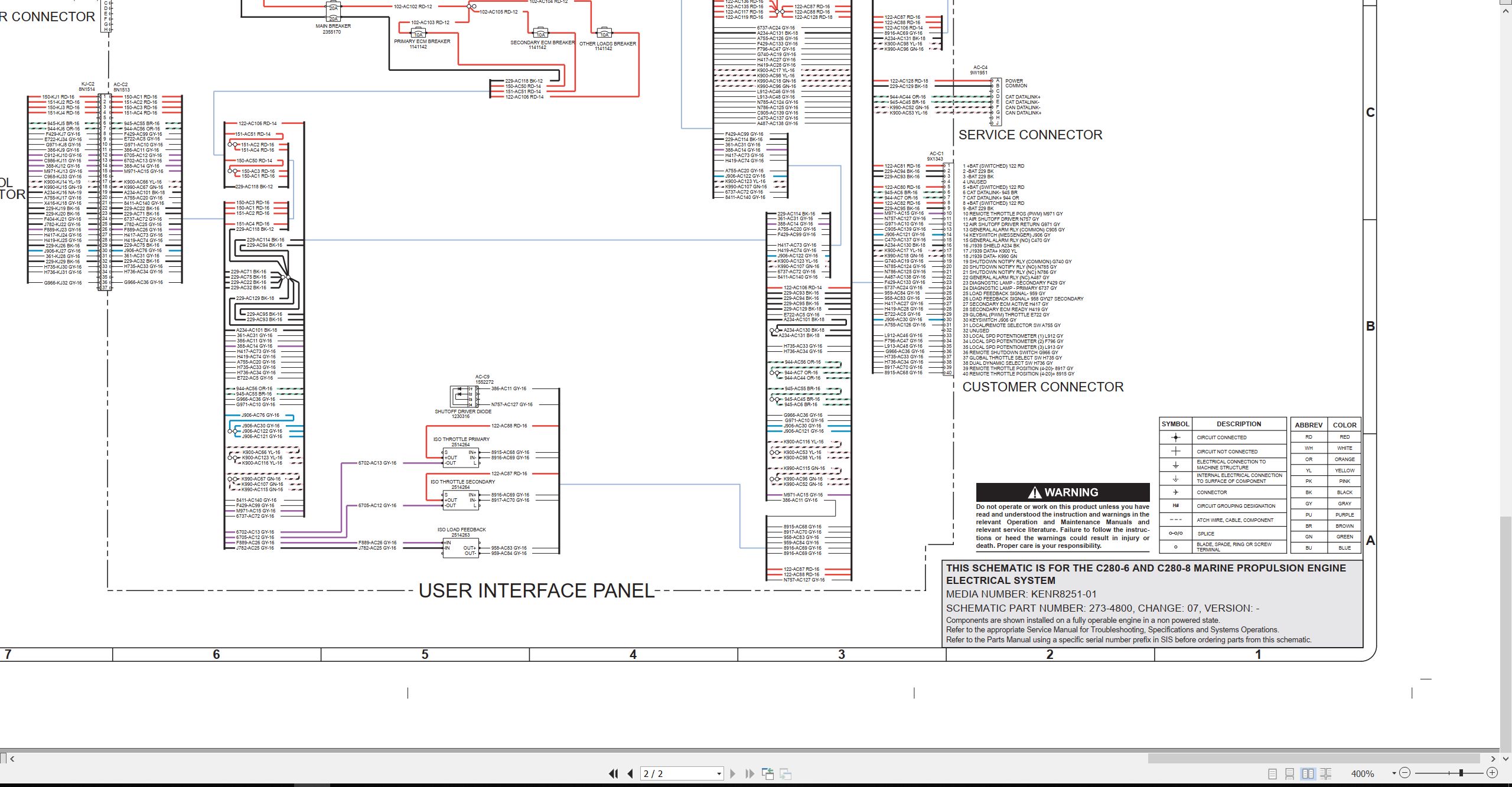 CAT Marine Products C280 8 Electrical Schematic (2)
