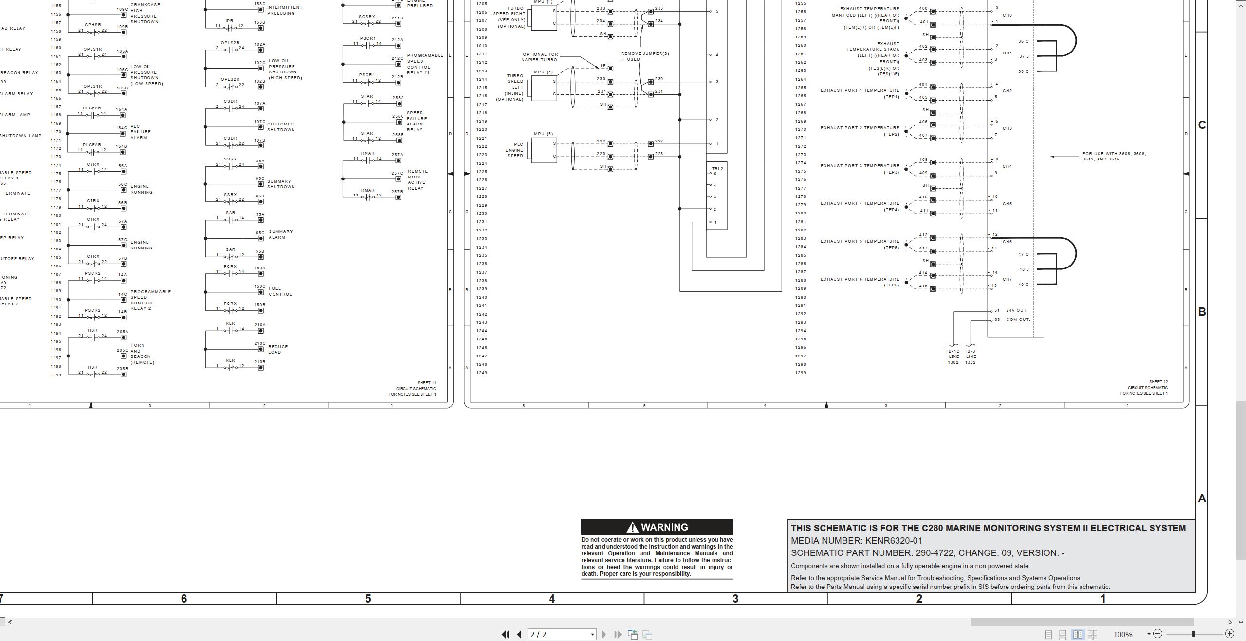 CAT Marine Products C280 Electrical Schematic (2)