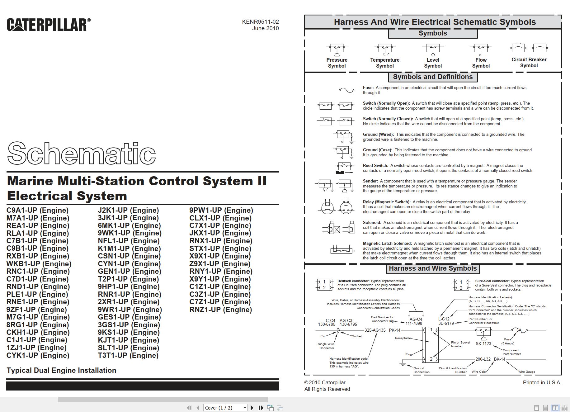 CAT Marine Products Marine Multi Station Control System II Electrical Schematic (1)