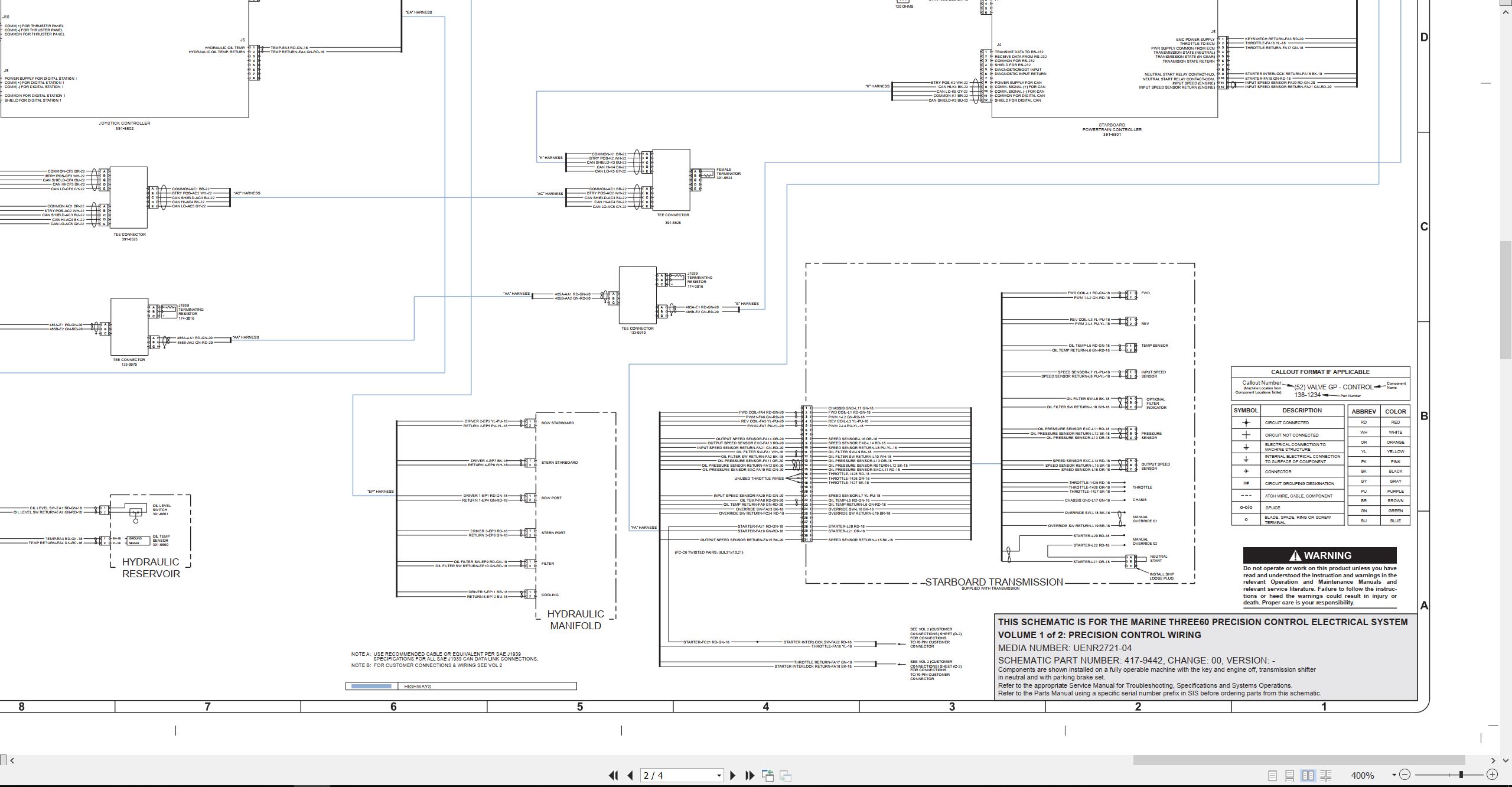 CAT Marine Products THREE60 Precision Electrical Hydraulic Schematic (2)