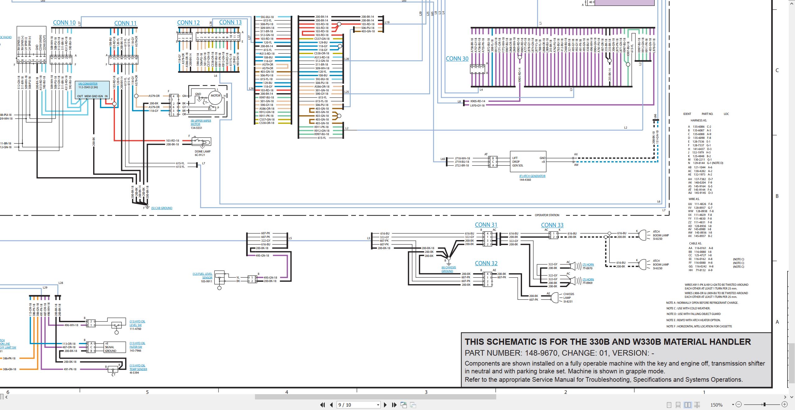 CAT Material Handler 330B W330B Electrical Schematic RENR1064 02 2010 (2)