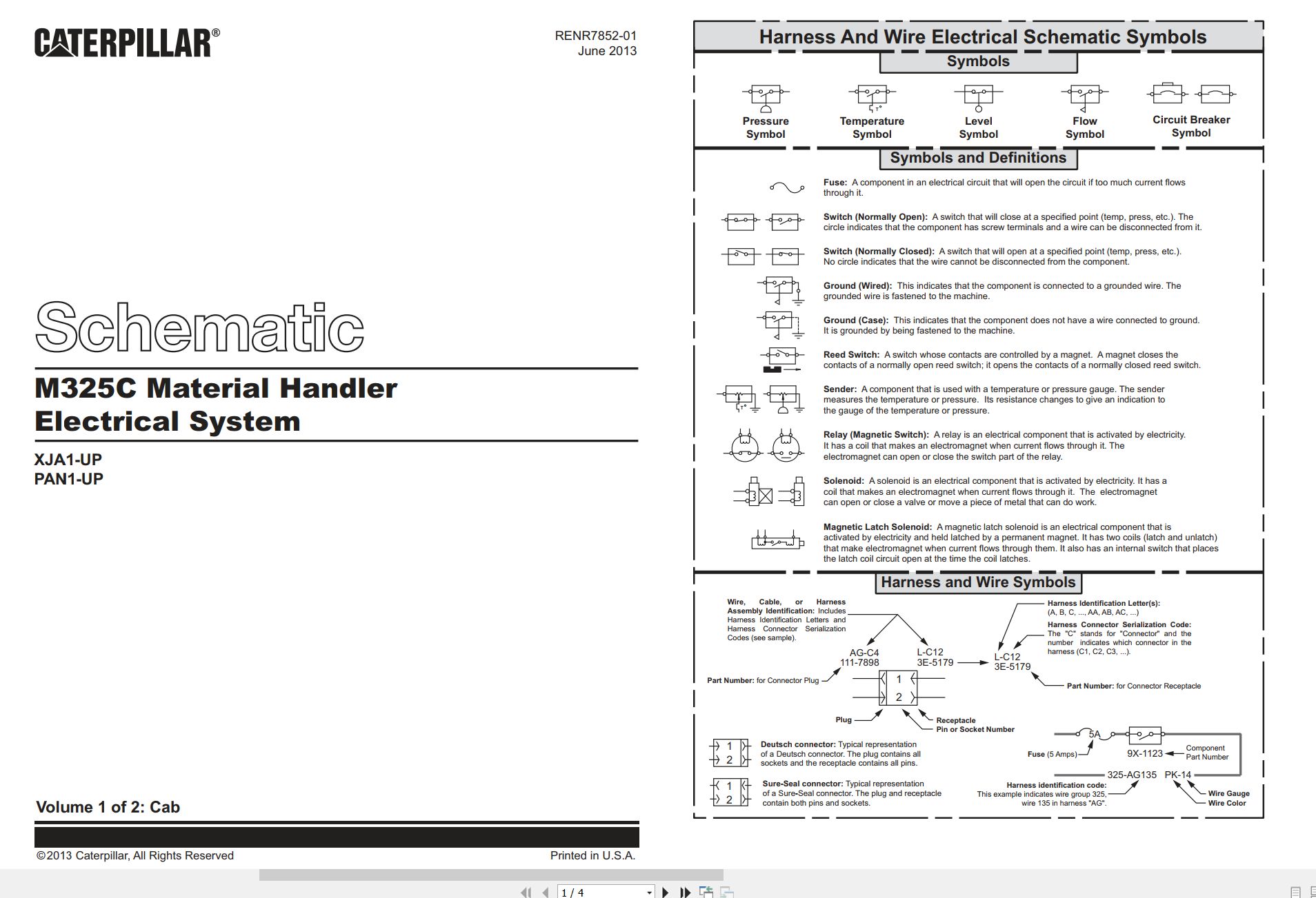 CAT Material Handler M325C Electrical Hydraulic Schematic (1)