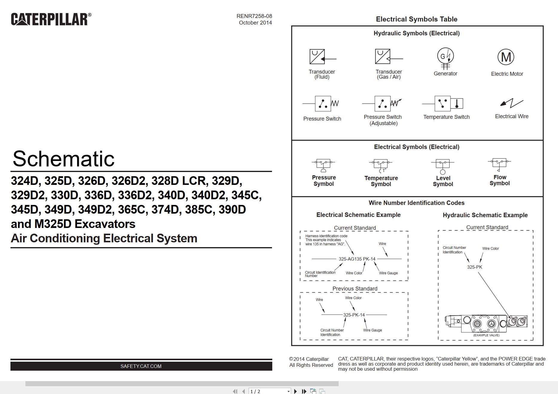CAT Material Handler M325D Electrical Hydraulic Schematic (1)