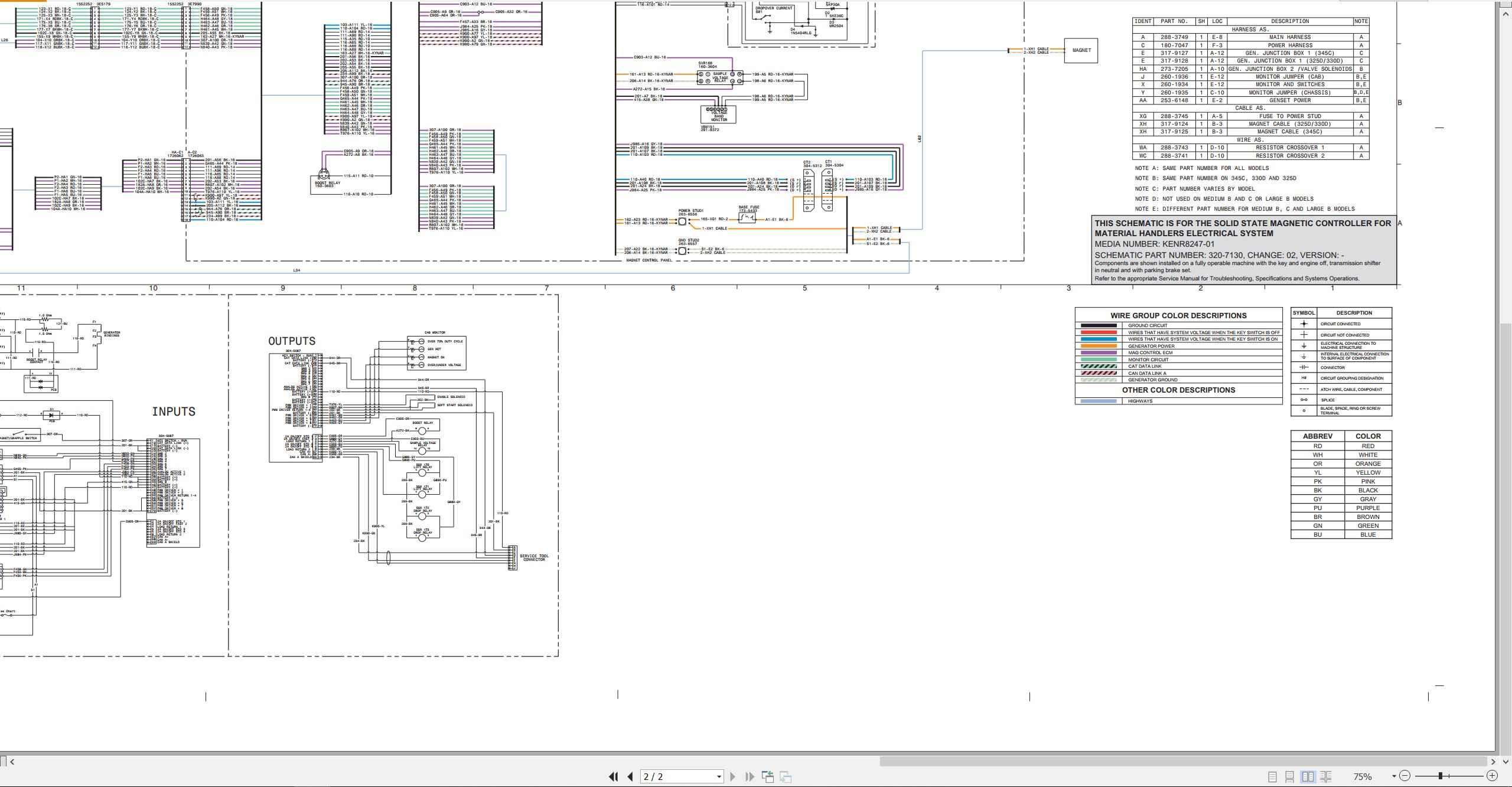 CAT Material Handler M325D L MH Electrical Schematic KENR8247 01 2013 (2)