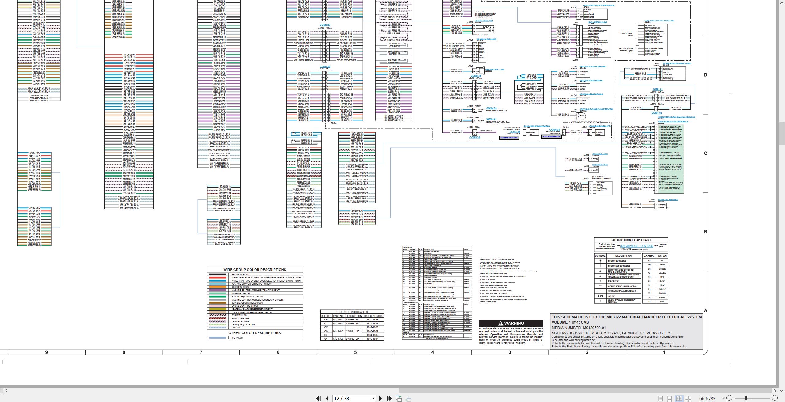 CAT Material Handler MH3022 Electrical Hydraulic Schematic (2)