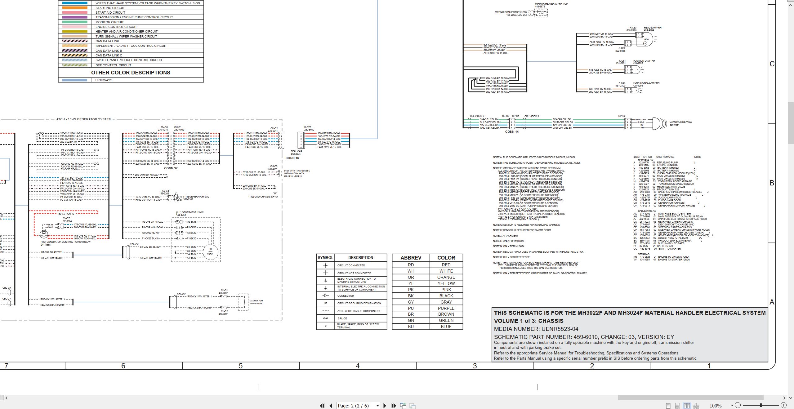 CAT Material Handler MH3022F MH3024F Electrical Schematic UENR5523 04 2018 (2)