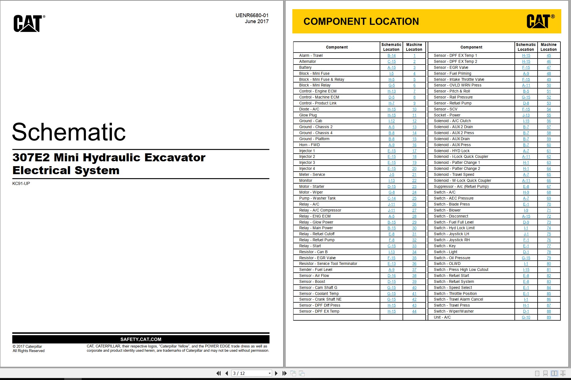 CAT Mini Hydraulic Excavator 3.07E+04 Electrical Hydraulic Schematic (1)