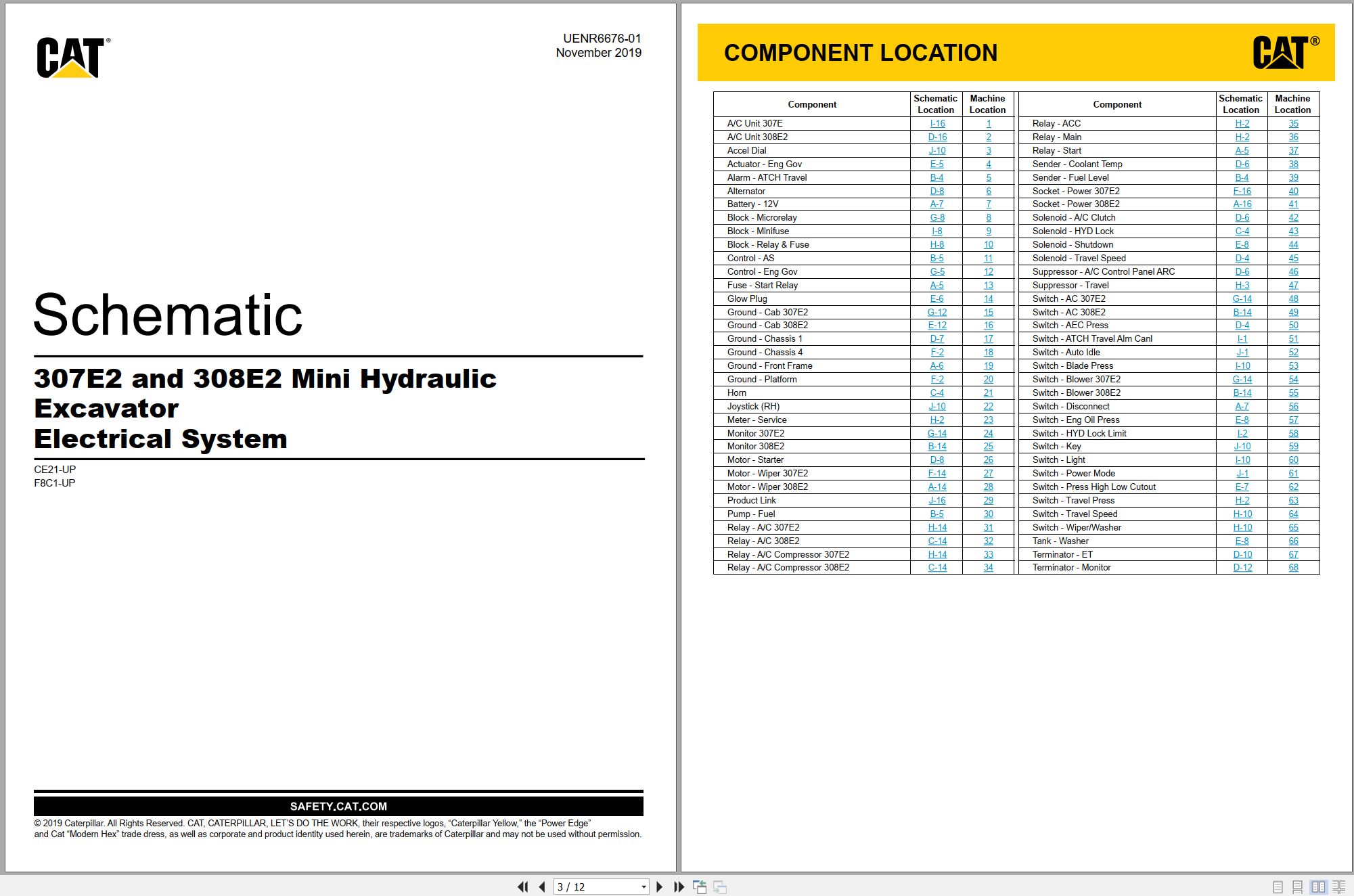 CAT Mini Hydraulic Excavator 3.08E+04 Electrical Hydraulic Schematic (1)