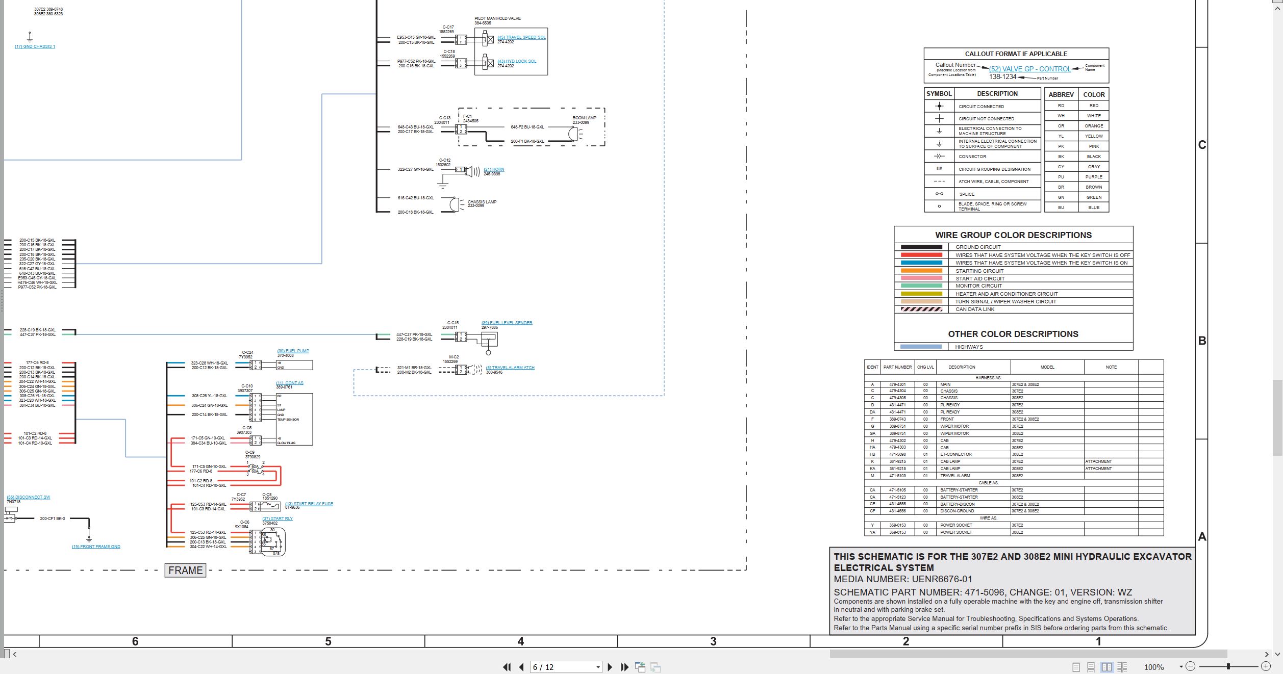 CAT Mini Hydraulic Excavator 3.08E+04 Electrical Hydraulic Schematic (2)
