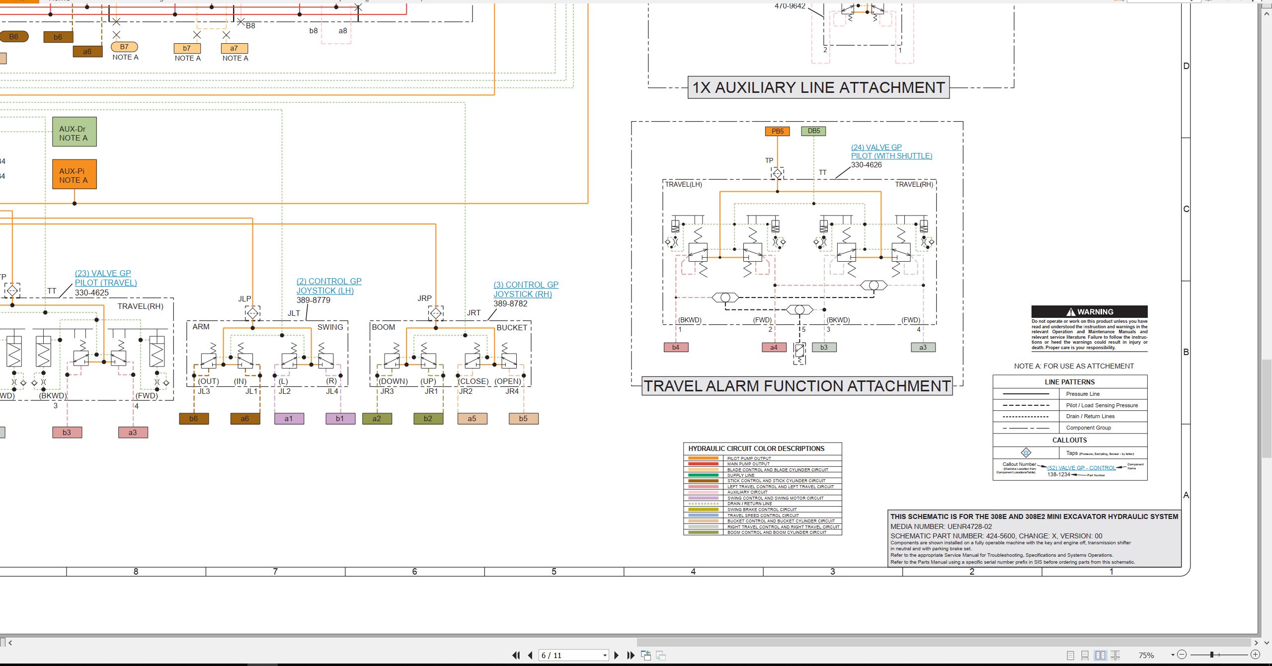 CAT Mini Hydraulic Excavator 3.08E+04 Electrical Hydraulic Schematic (3)