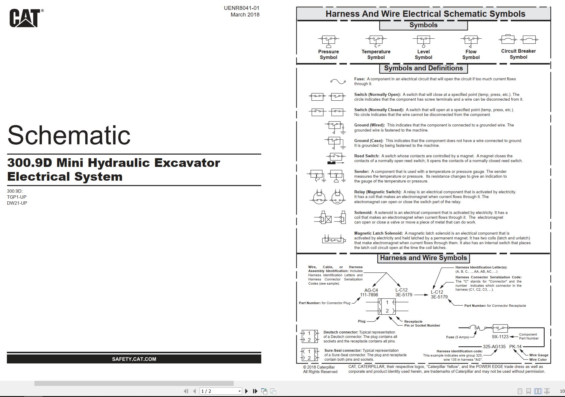 CAT Mini Hydraulic Excavator 300.9D Electrical Hydraulic Schematic (1)