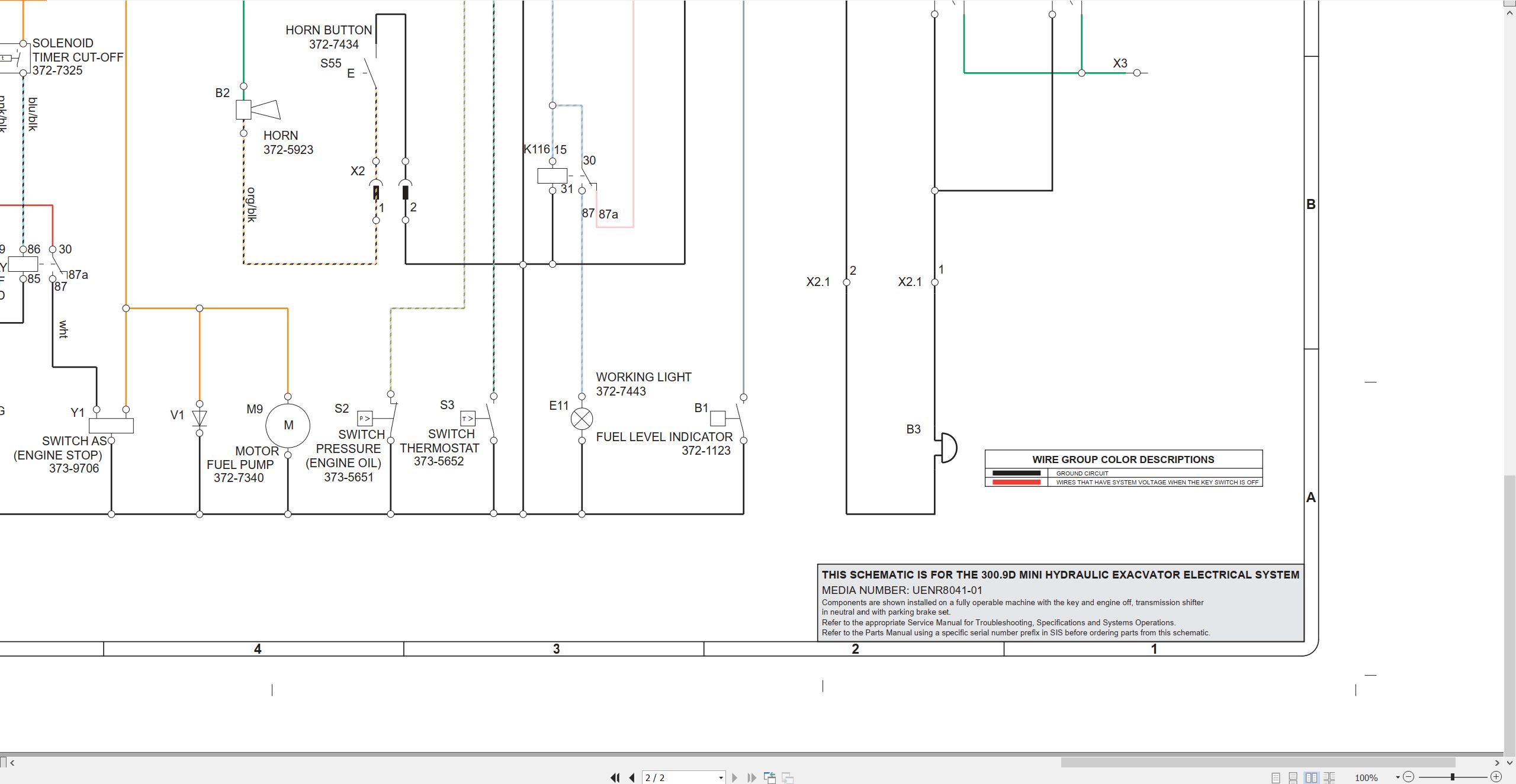 CAT Mini Hydraulic Excavator 300.9D Electrical Hydraulic Schematic (2)
