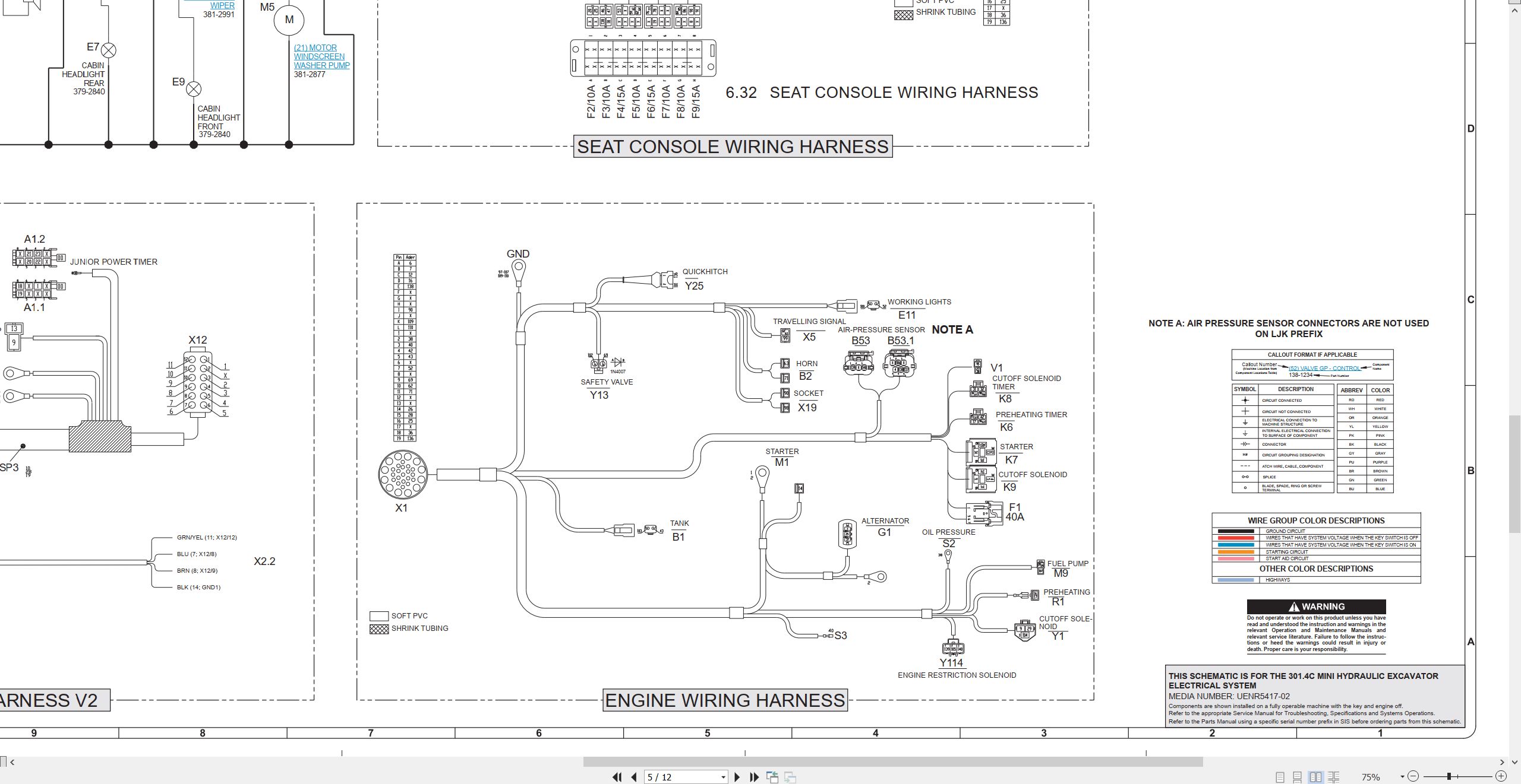 CAT Mini Hydraulic Excavator 301.4C Electrical Hydraulic Schematic (2)