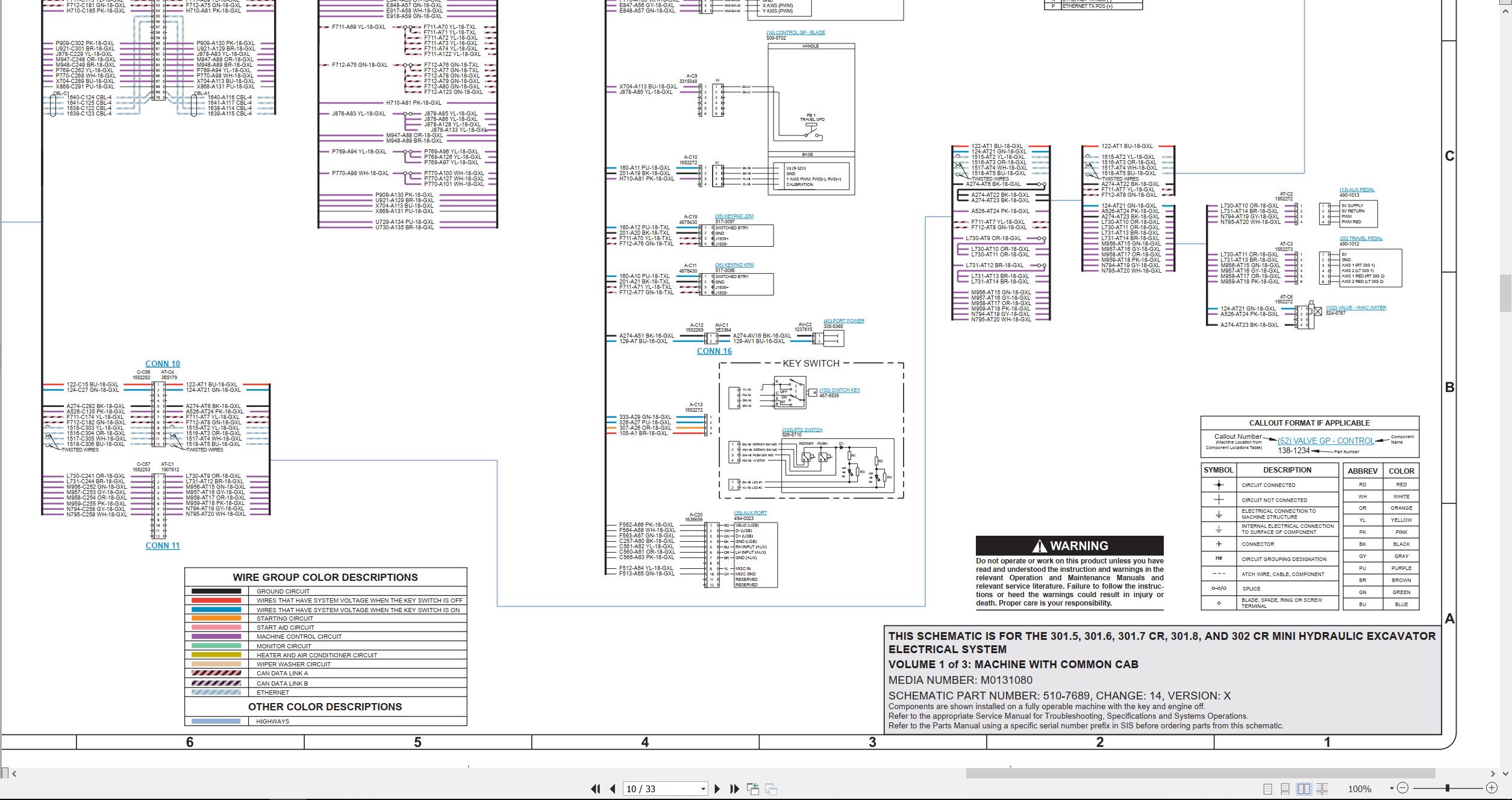 CAT Mini Hydraulic Excavator 301.5 Electrical Hydraulic Schematic (2)