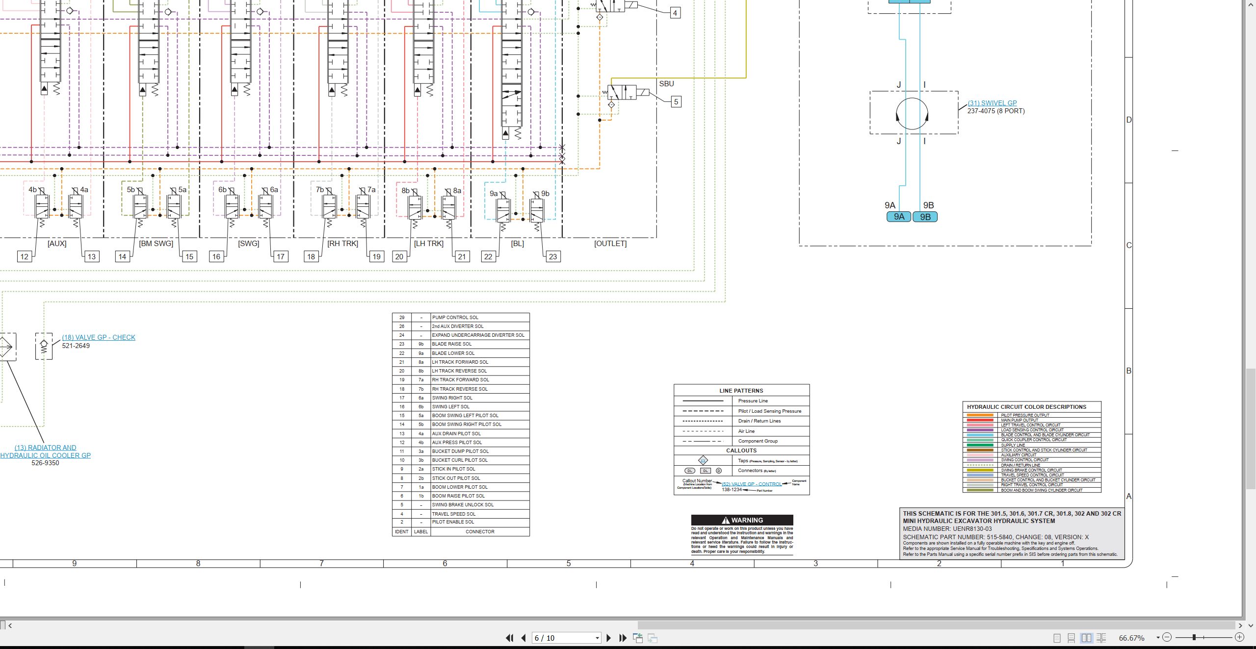 CAT Mini Hydraulic Excavator 301.5 Electrical Hydraulic Schematic (3)
